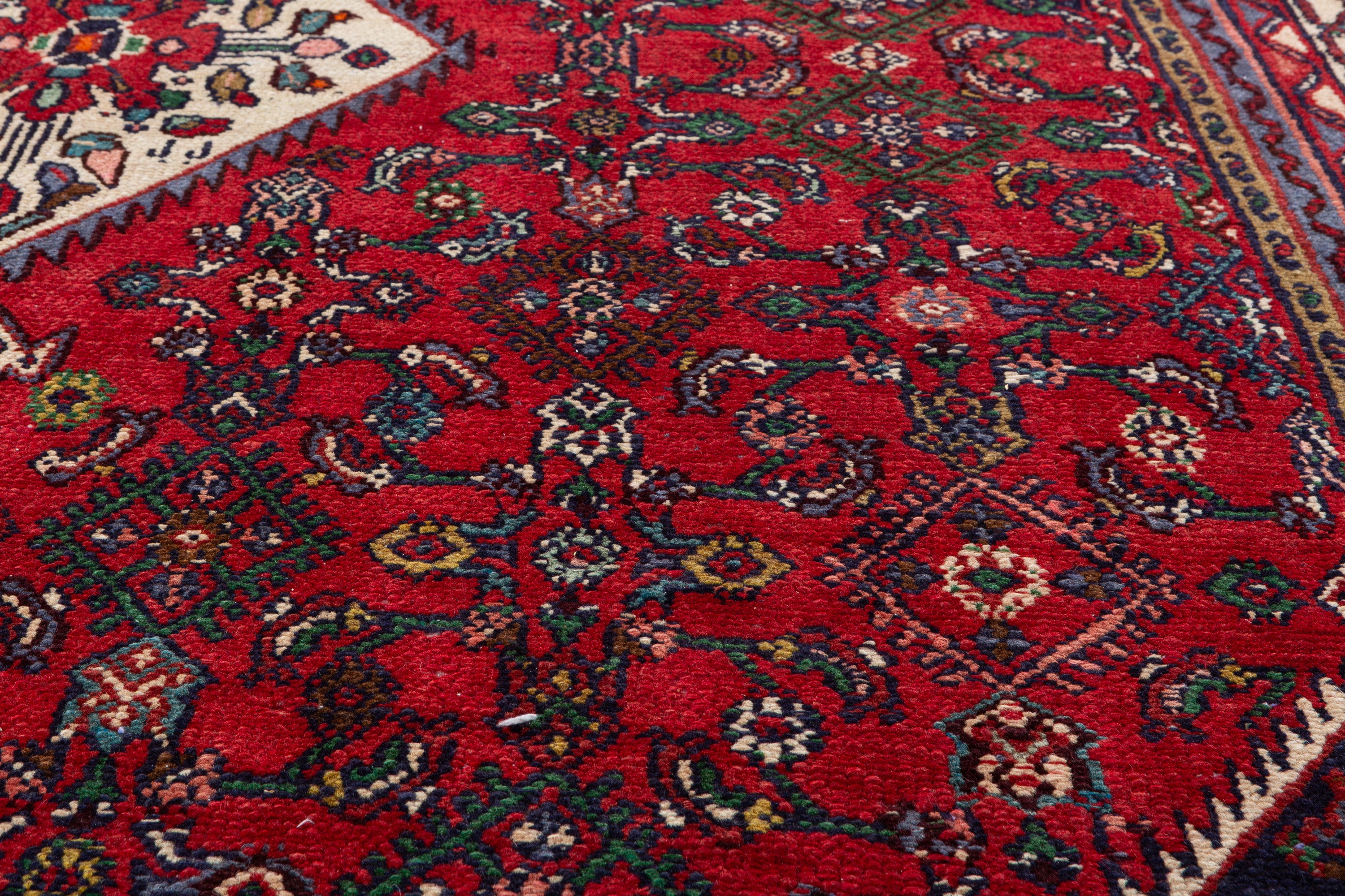 Vintage Red and beige Traditional Rug – 10' 3" x 7' 3" (312 x 222 cm)