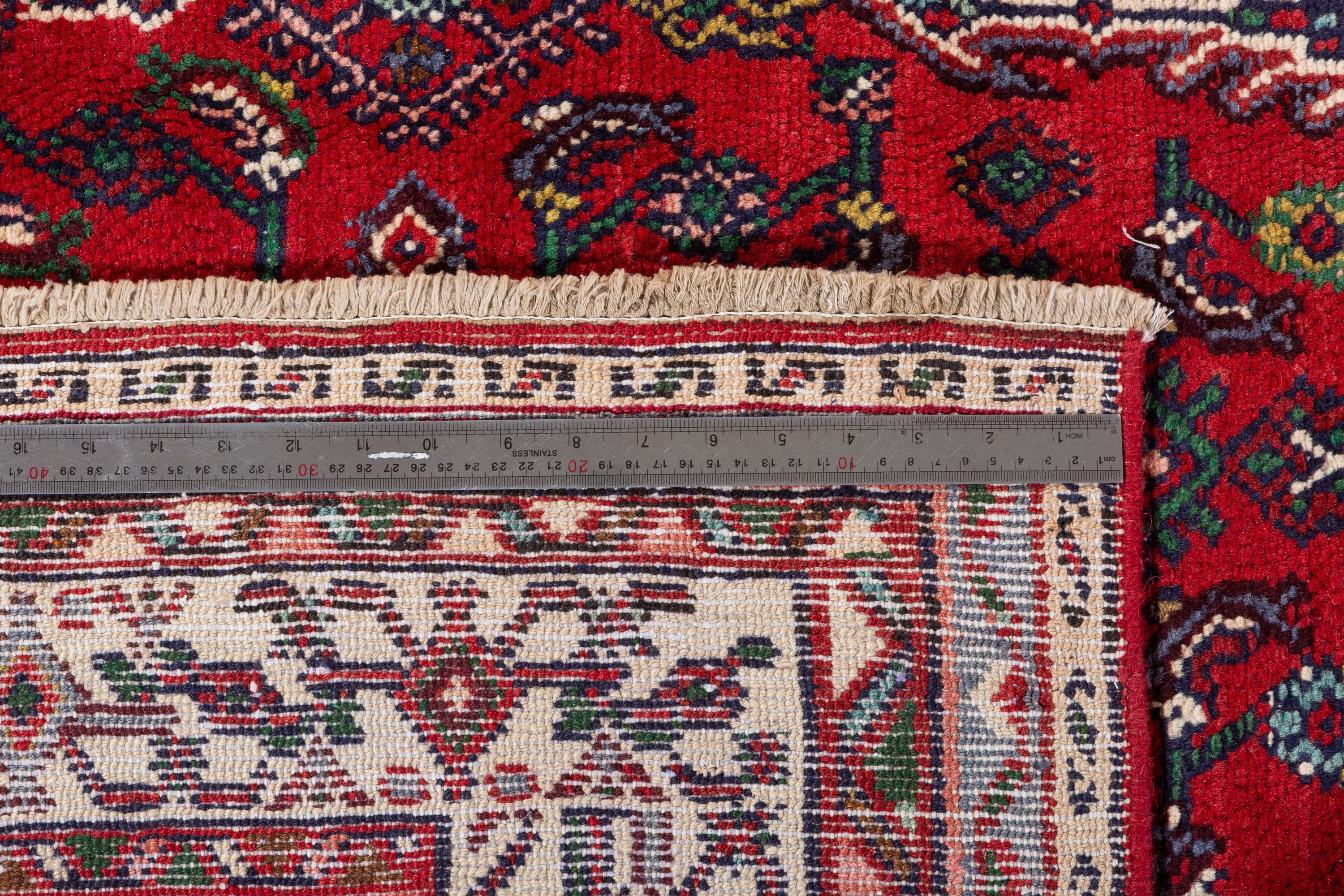 Vintage Red and beige Traditional Rug – 10' 3" x 7' 3" (312 x 222 cm)