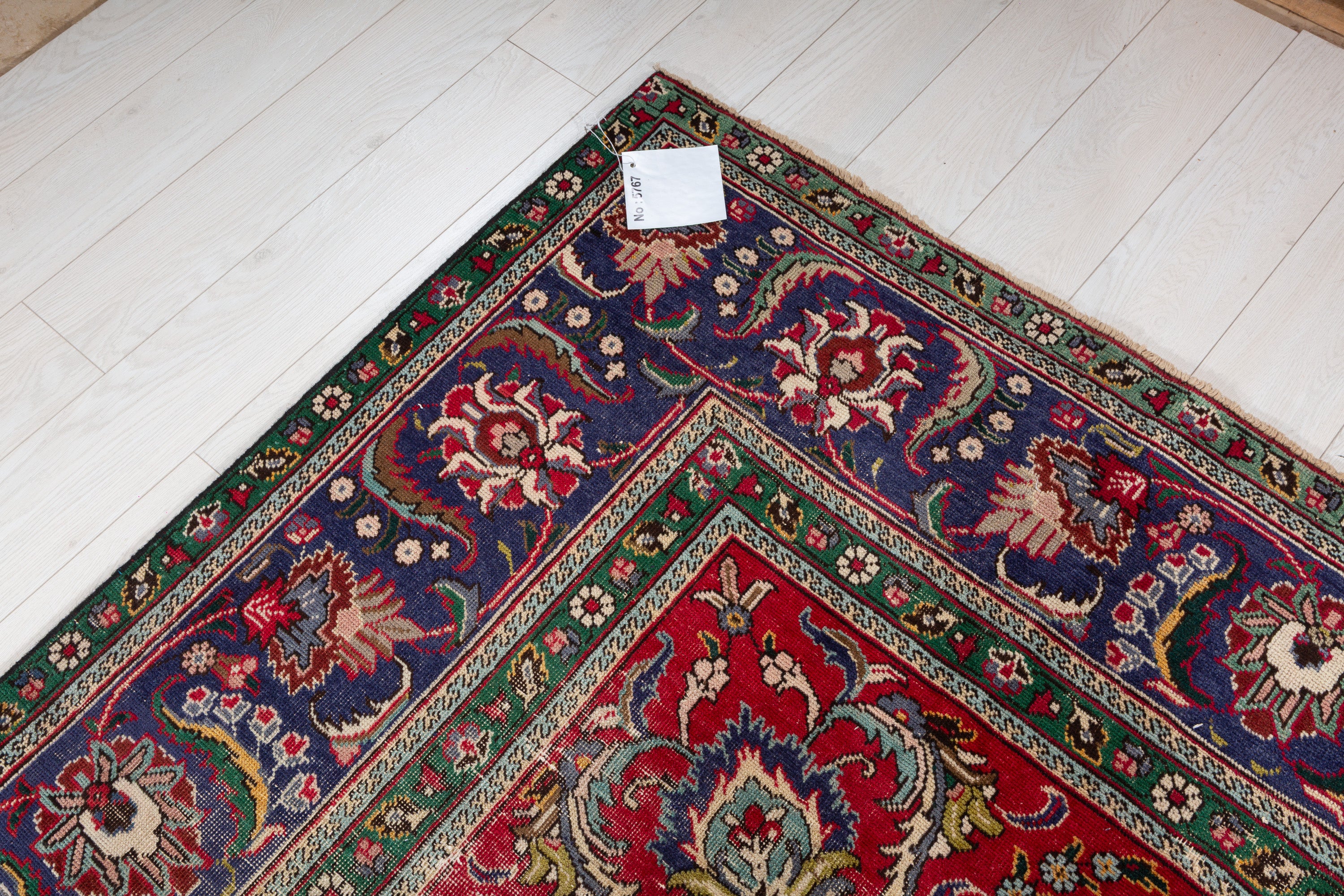 Collectible Vintage Red and navy Allover Rug – 12' 5" x 9' 6" (379 x 289 cm)