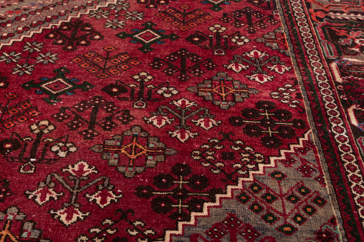 Vintage Red and beige Traditional Rug – 9' 8" x 6' 5" (294 x 196 cm)