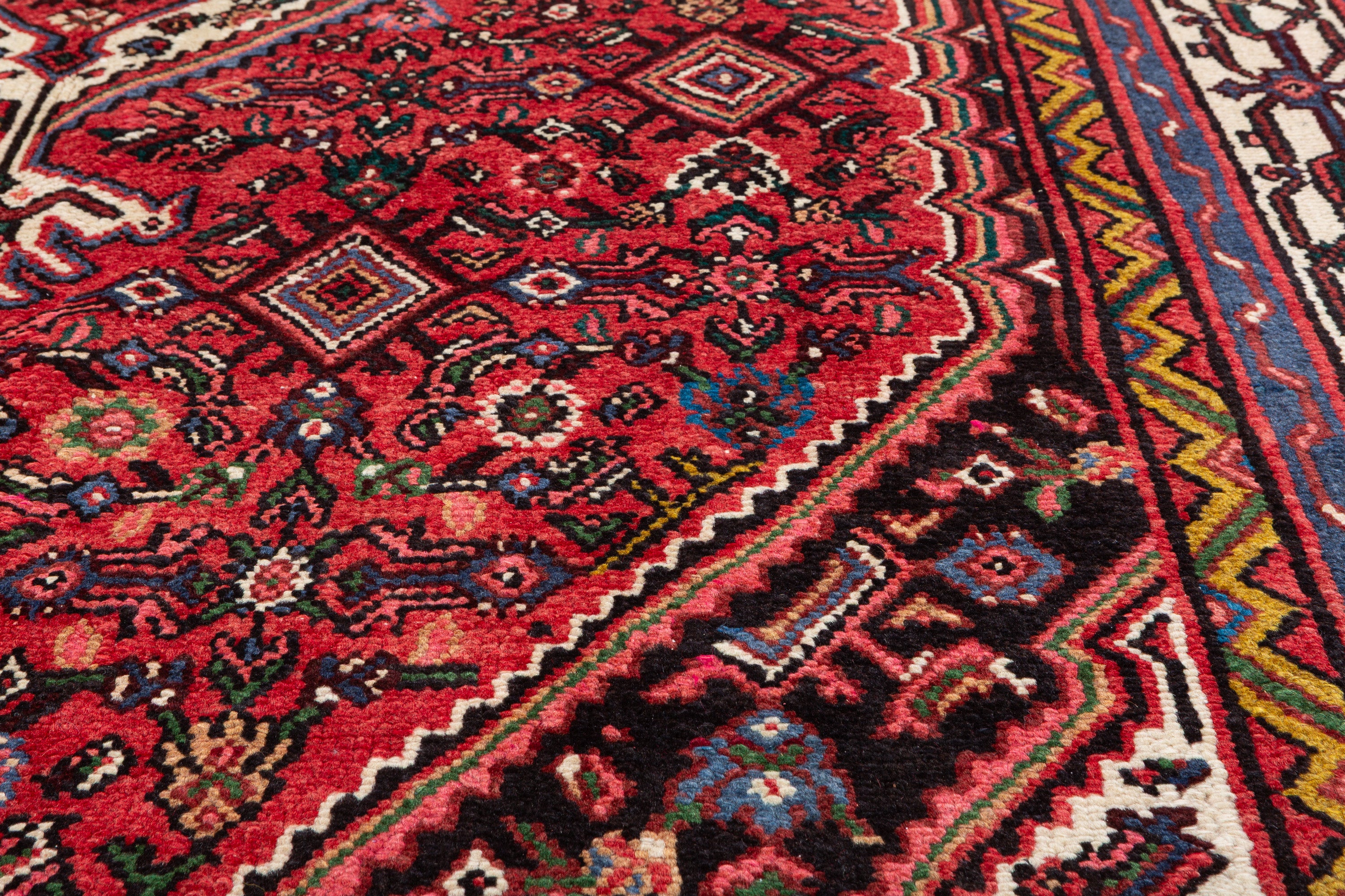 Vintage Red and beige Traditional Rug – 10' 4" x 6' 9" (315 x 205 cm)