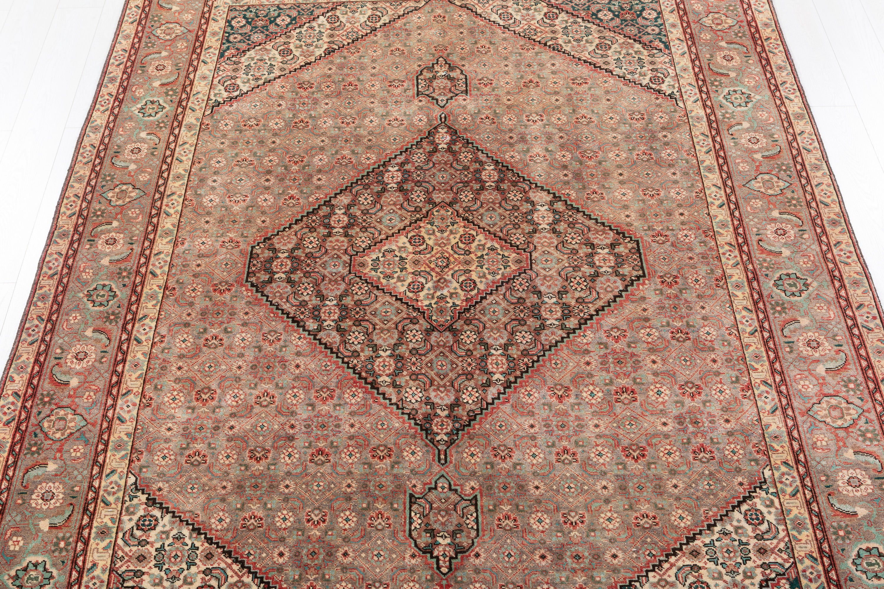 Vintage Muted gray and beige Traditional Rug – 9' 10" x 6' 7" (300 x 200 cm)