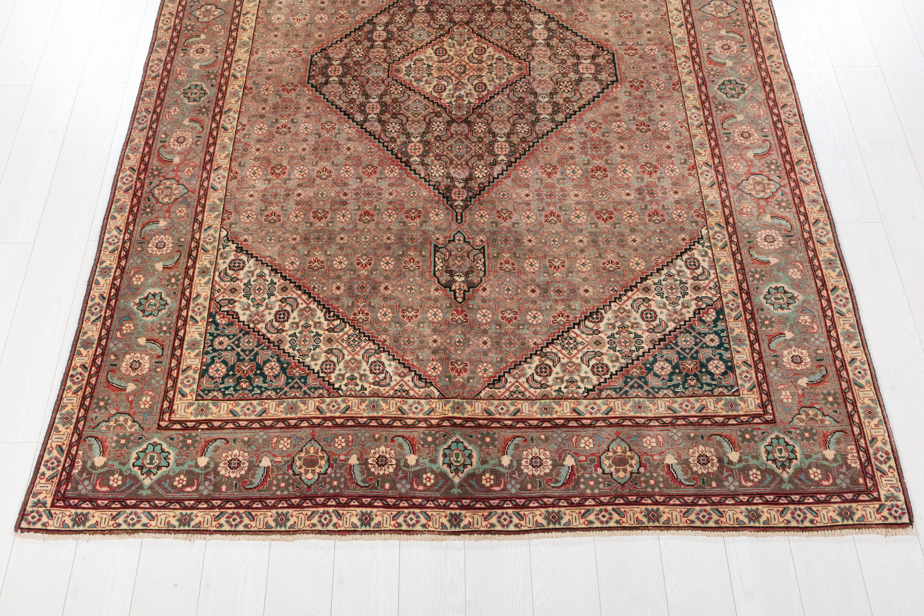 Vintage Muted gray and beige Traditional Rug – 9' 10" x 6' 7" (300 x 200 cm)