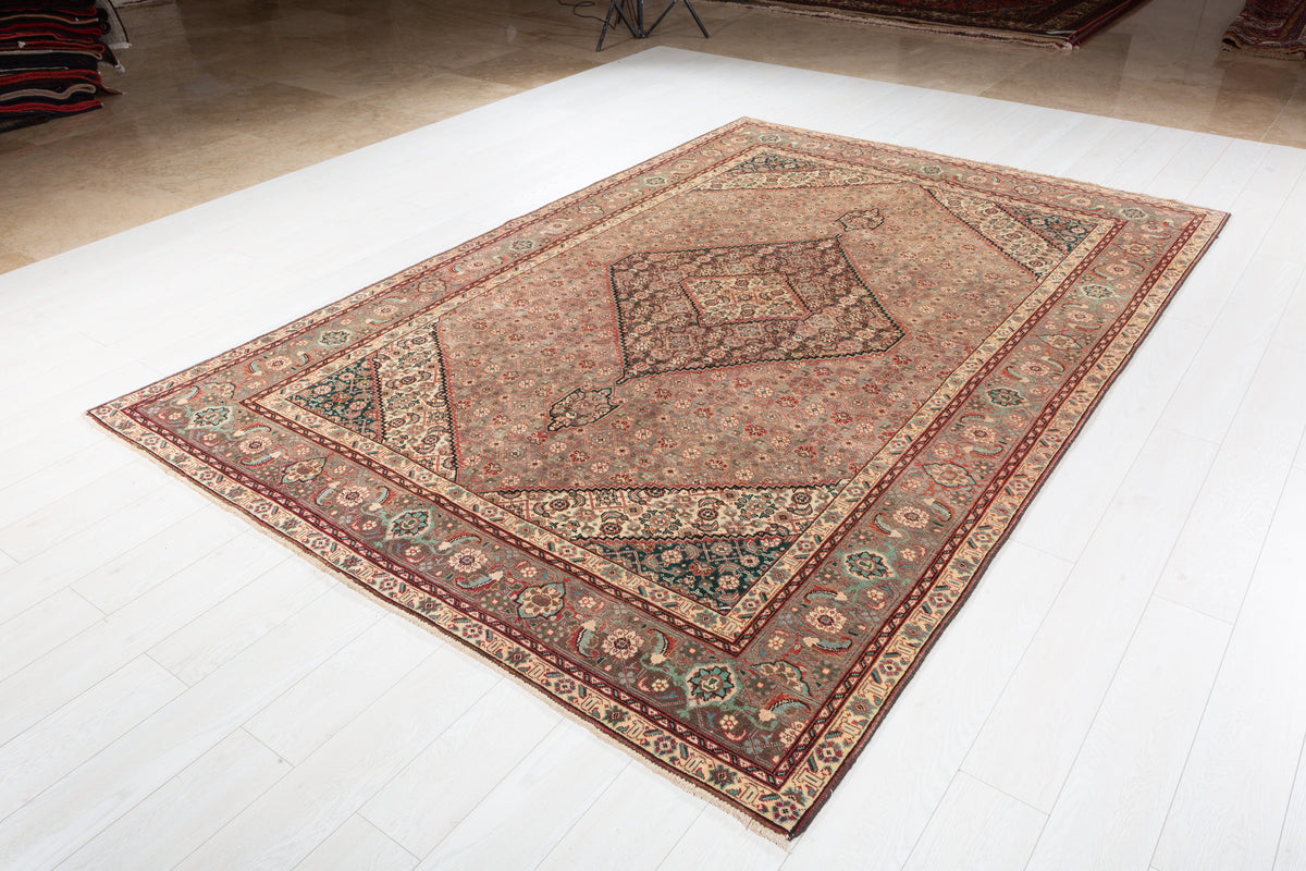 Vintage Muted gray and beige Traditional Rug – 9' 10" x 6' 7" (300 x 200 cm)