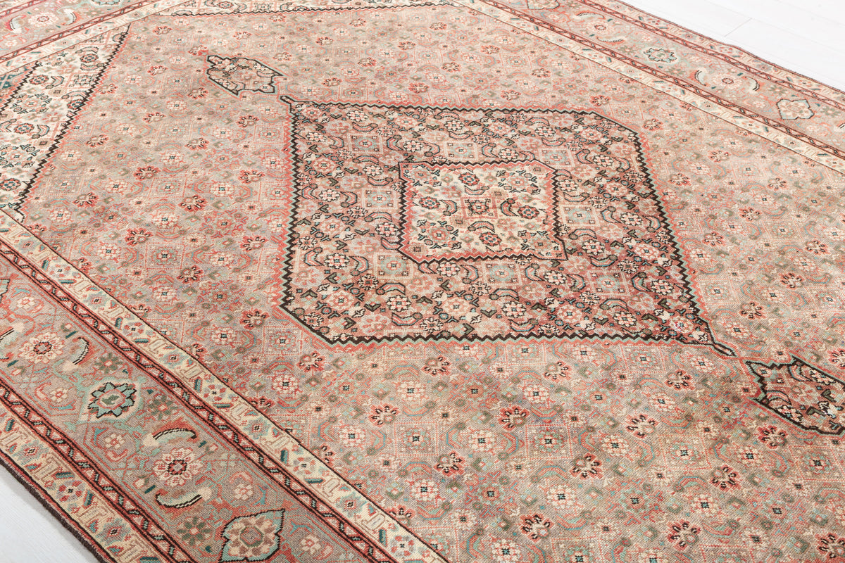 Vintage Muted gray and beige Traditional Rug – 9' 10" x 6' 7" (300 x 200 cm)