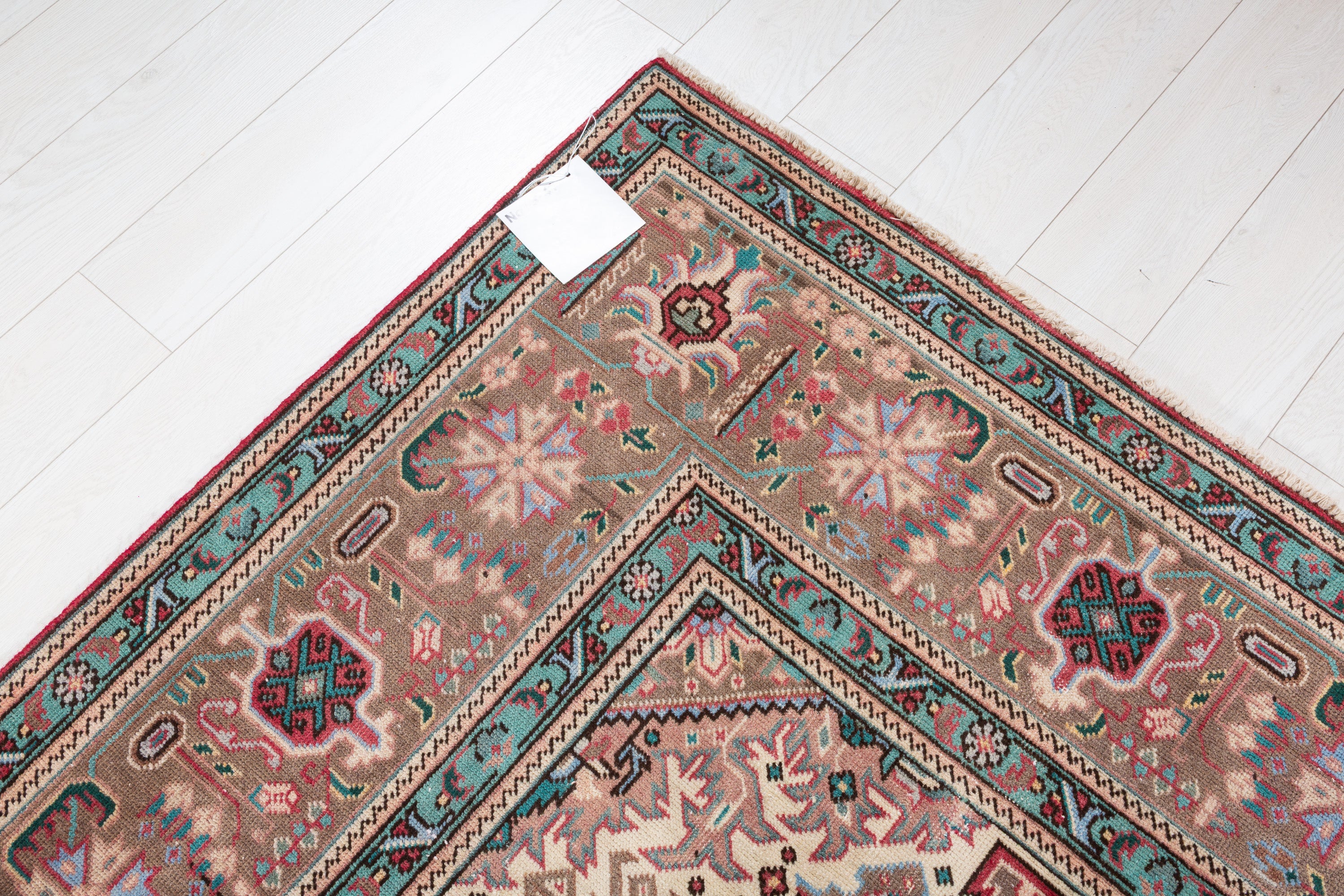 Collectible Vintage Magenta and navy Geometric Rug – 11' 6" x 7' 11" (350 x 241 cm)
