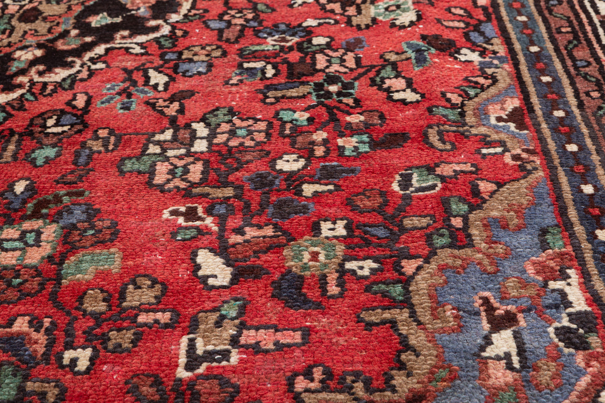 Vintage Red and beige Floral Rug – 10' 0" x 6' 8" (306 x 203 cm)
