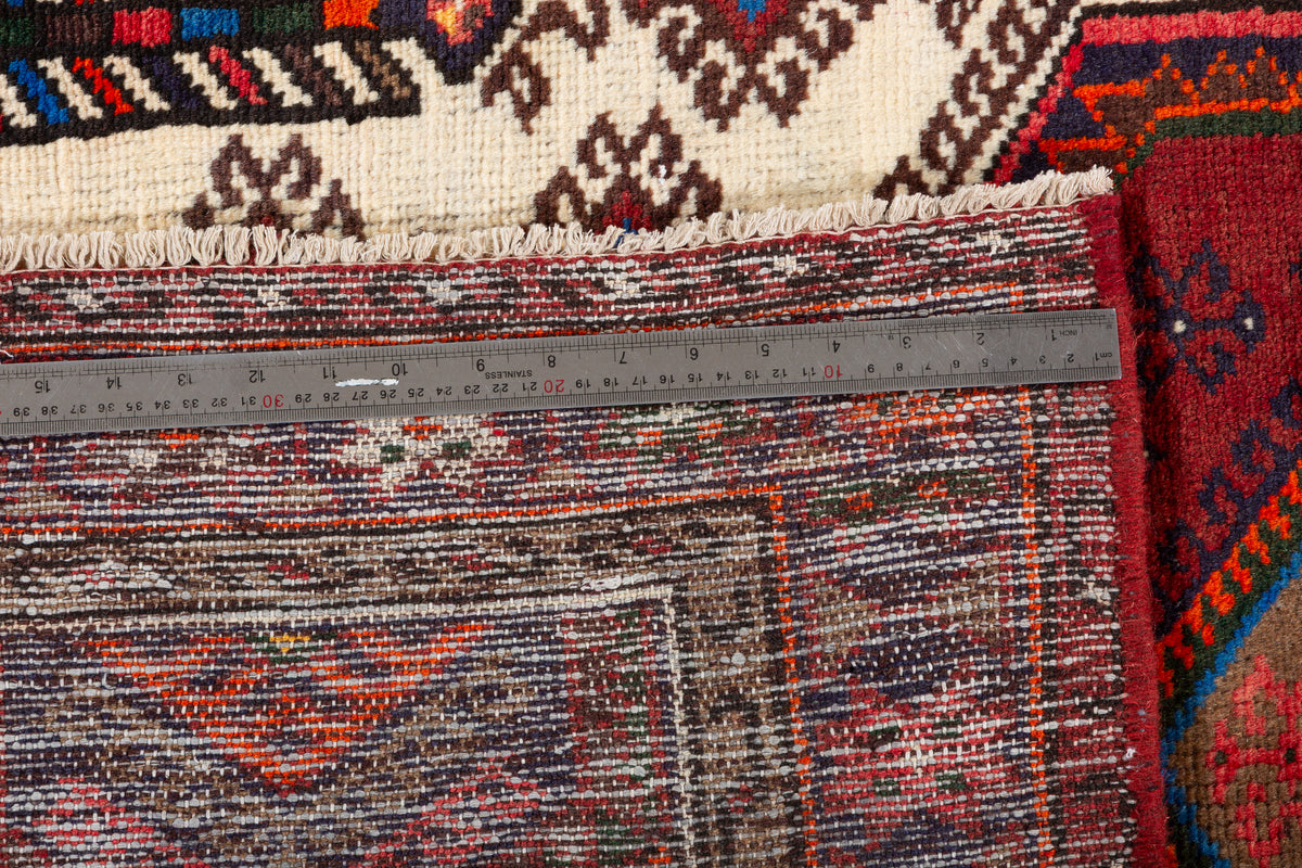 Vintage Beige, Red Ivory Field Medallion Area Rug – 6' 3" x 4' 0" (191 x 121 cm)
