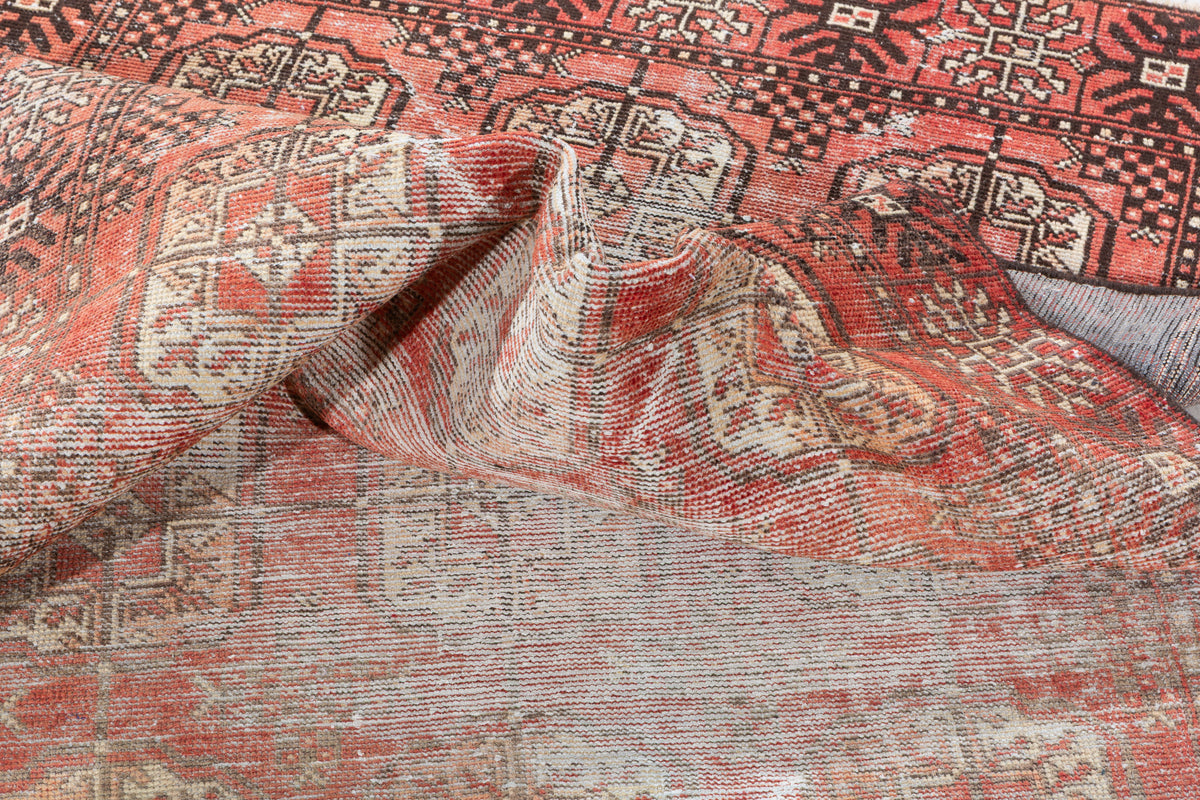 Vintage Faded Red Distressed Allover Area Rug – 6' 3" x 3' 9" (191 x 115 cm)