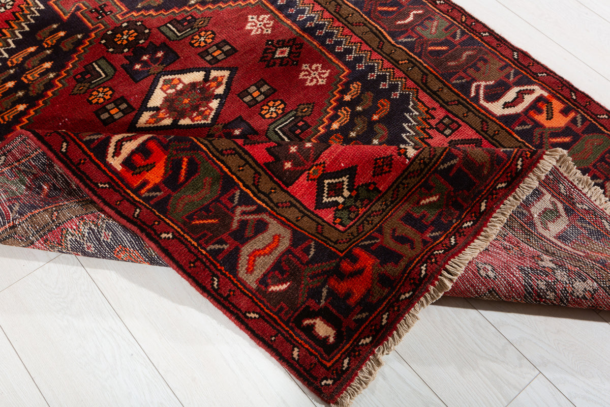 Vintage Coral, Rust Red Tribal Medallion Area Rug – 6' 2" x 4' 0" (188 x 122 cm)