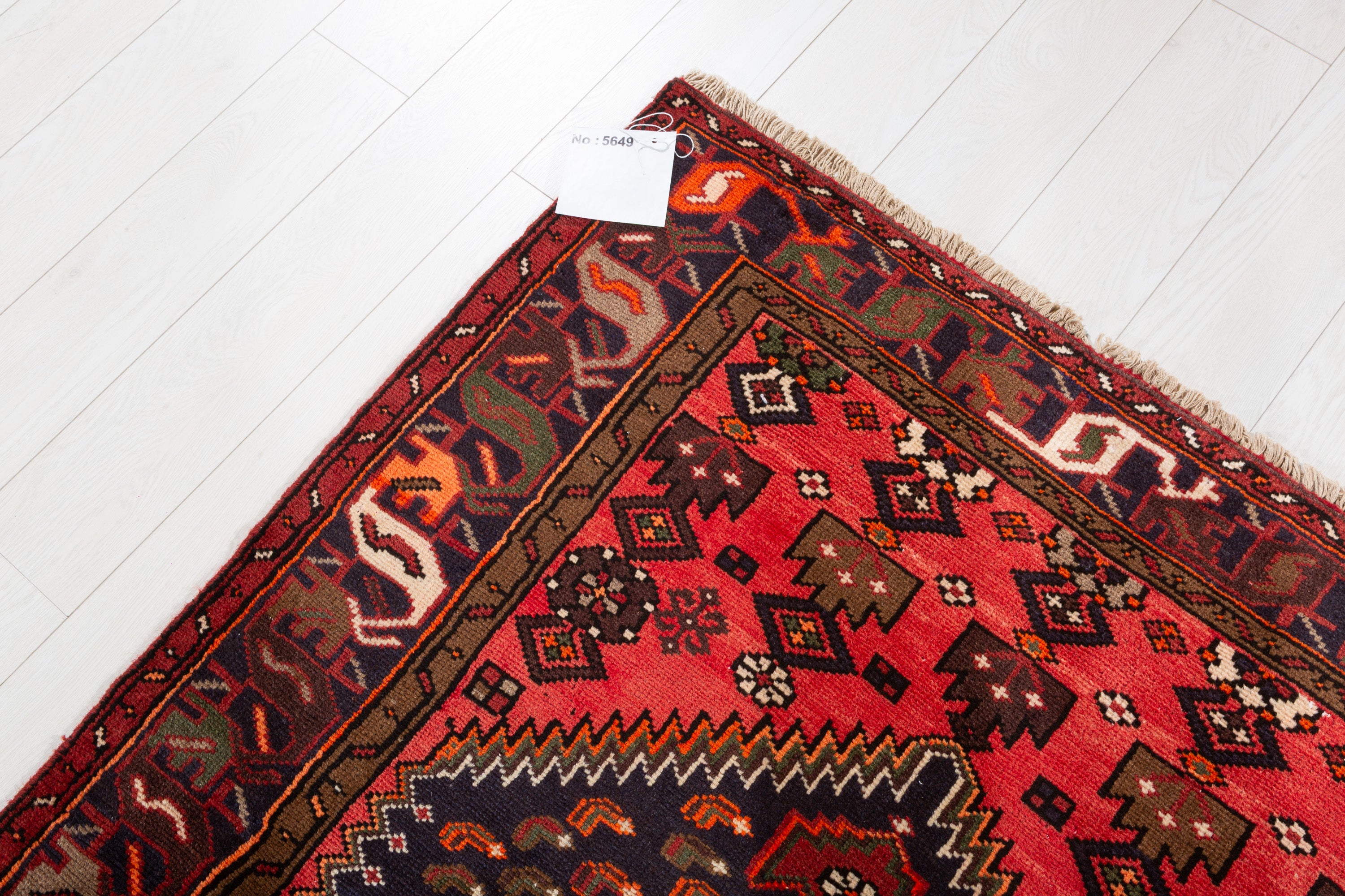 Vintage Coral, Rust Red Tribal Medallion Area Rug – 6' 2" x 4' 0" (188 x 122 cm)