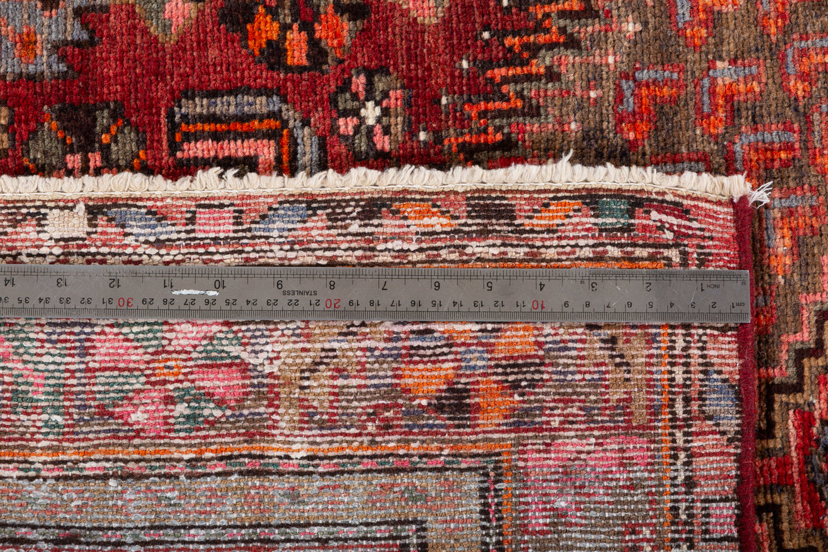 Semi-Antique Faded Rust Red Central Medallion Hand-Knotted Area Rug – 6' 2" x 3' 5" (187 x 103 cm)