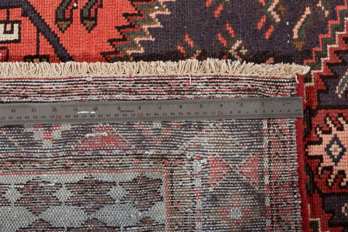 Vintage Bright Rust Red Central Medallion Hand-Knotted Area Rug – 6' 4" x 4' 0" (192 x 123 cm)