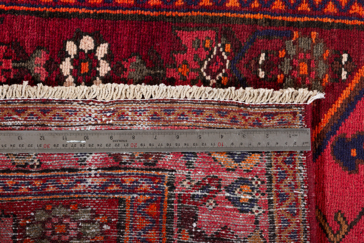 Vintage Burgundy Geometric Medallion Area Rug – 6' 3" x 3' 5" (190 x 105 cm)