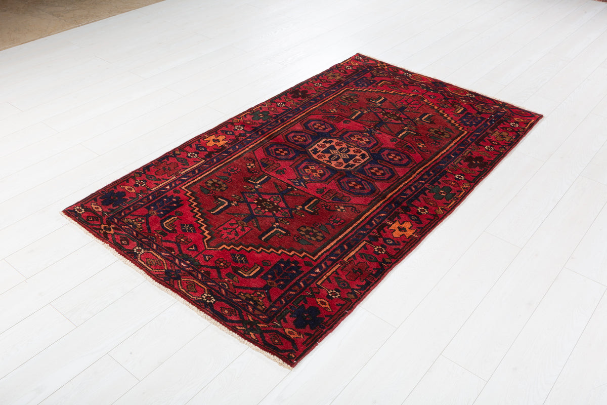 Vintage Red Allover Boteh Hand-Knotted Area Rug – 6' 5" x 3' 8" (195 x 112 cm)
