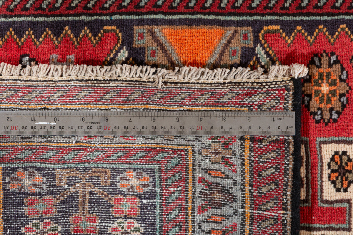 Vintage Ivory Bold Stepped Medallions Hand-Knotted Area Rug – 6' 3" x 3' 1" (191 x 93 cm)
