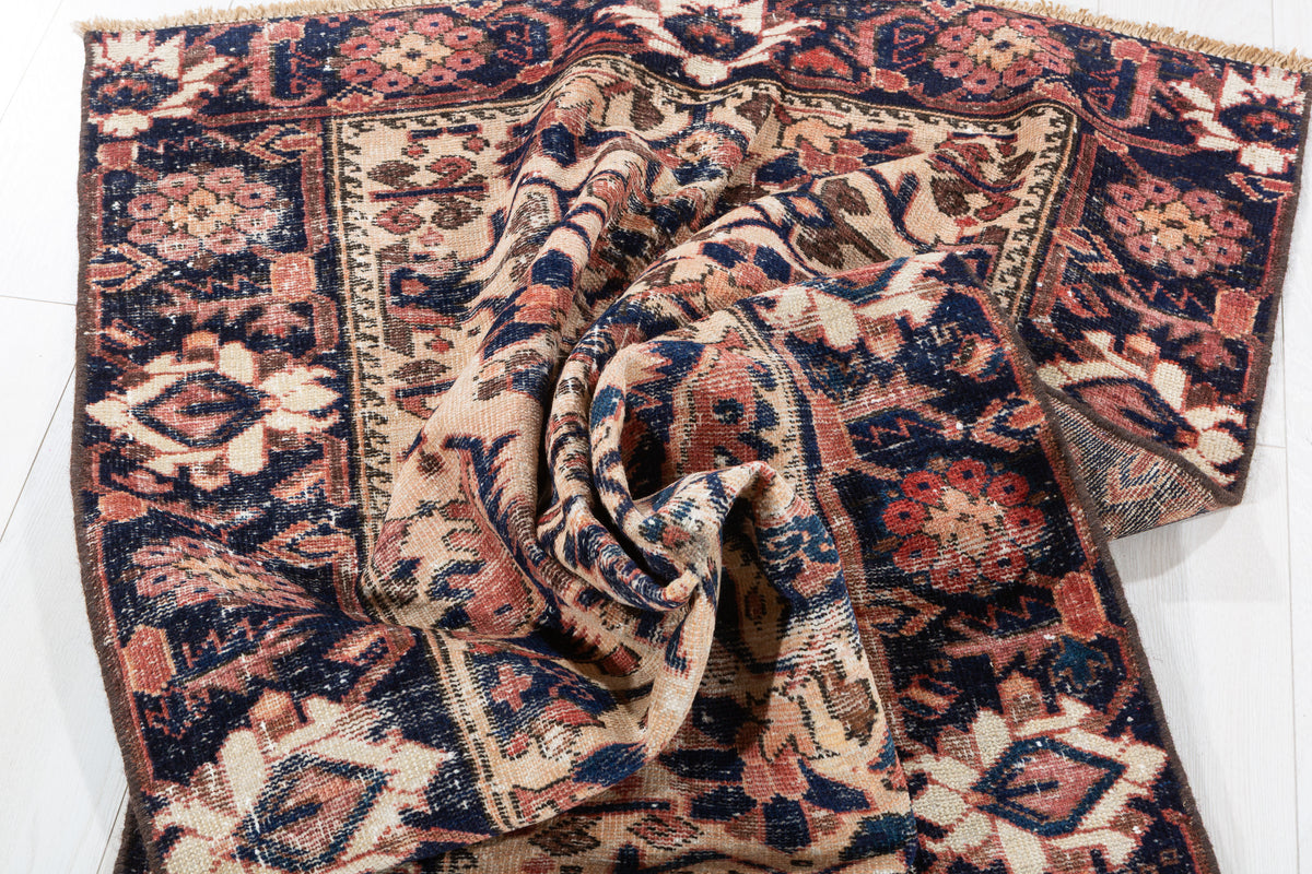 Rare Collectible Antique Faded Camel Brown Medallion Rug – 5' 7" x 3' 5" (169 x 103 cm)