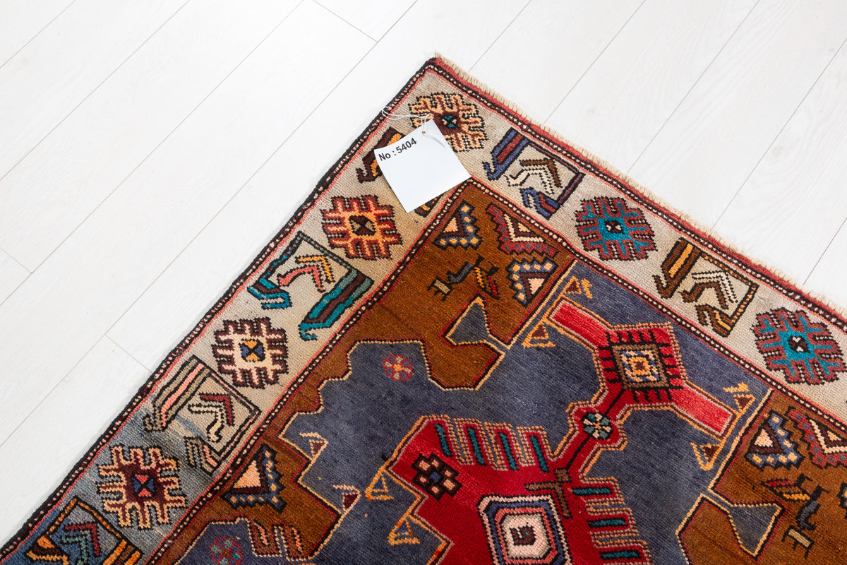 Rare Vintage Time-Softened Navy Blue All-Over Hand-Knotted Area Rug – 6' 2" x 3' 5" (189 x 105 cm)