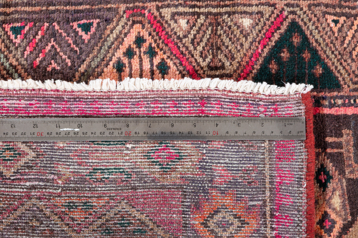 Vintage Faded Camel Brown Geometric Medallion Hand-Knotted Area Rug – 6' 9" x 3' 7" (205 x 108 cm)