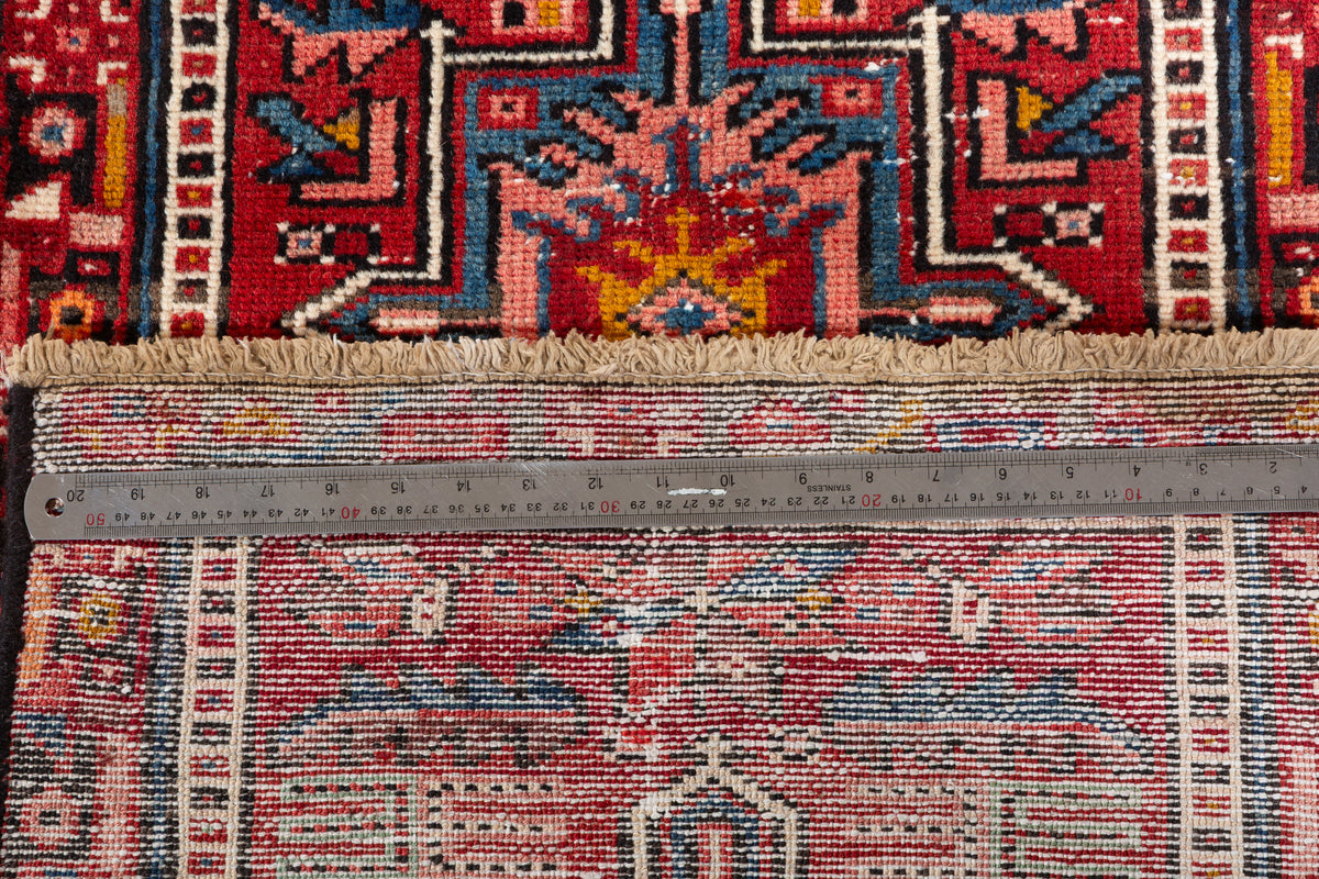 Antique Distressed Extra-Narrow Long Runner Rug, Red – 12' 5" x 1' 11" (378 x 58 cm)