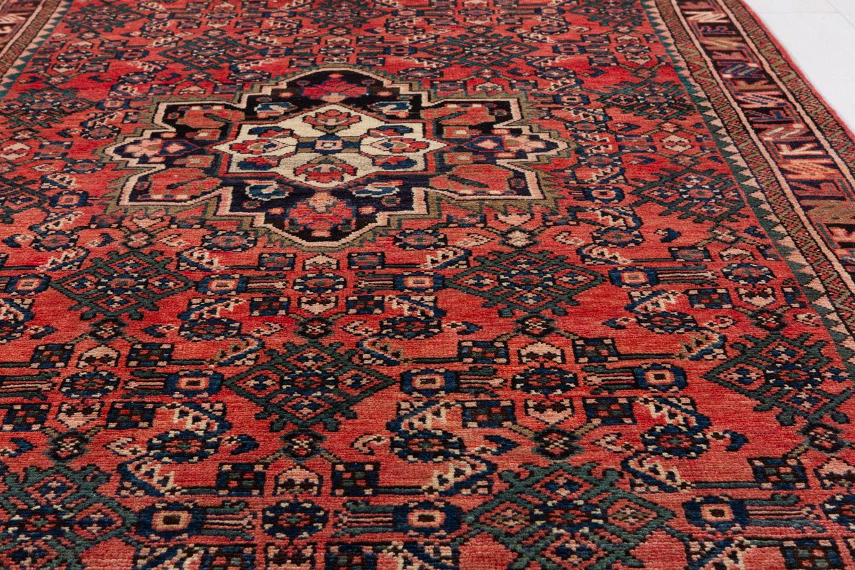 Vintage Red Wool Rug – 9' 9" x 4' 2" (296 x 126 cm)