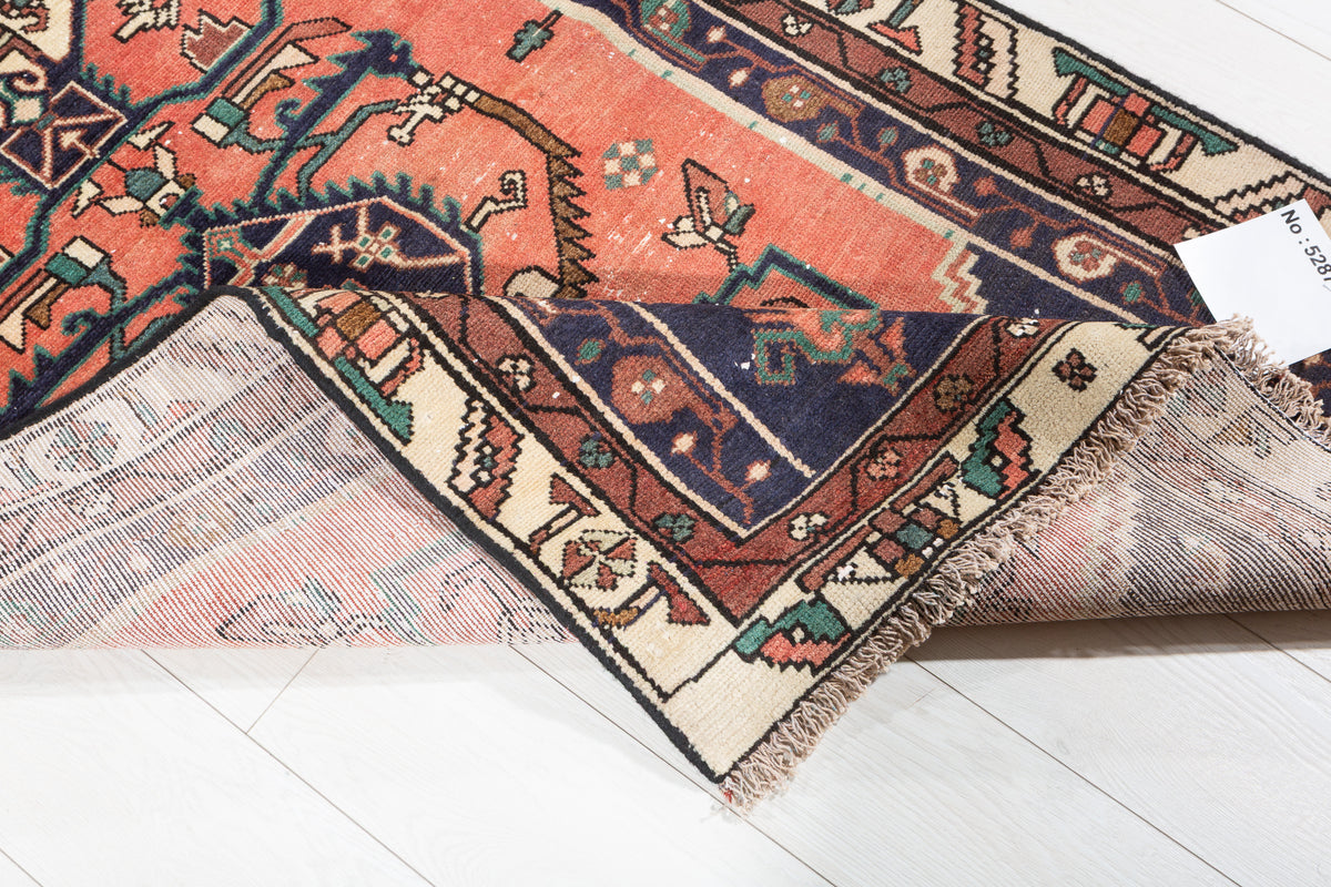 Vintage Medallion Runner Rug, Faded Red – 13' 2" x 3' 3" (402 x 98 cm)
