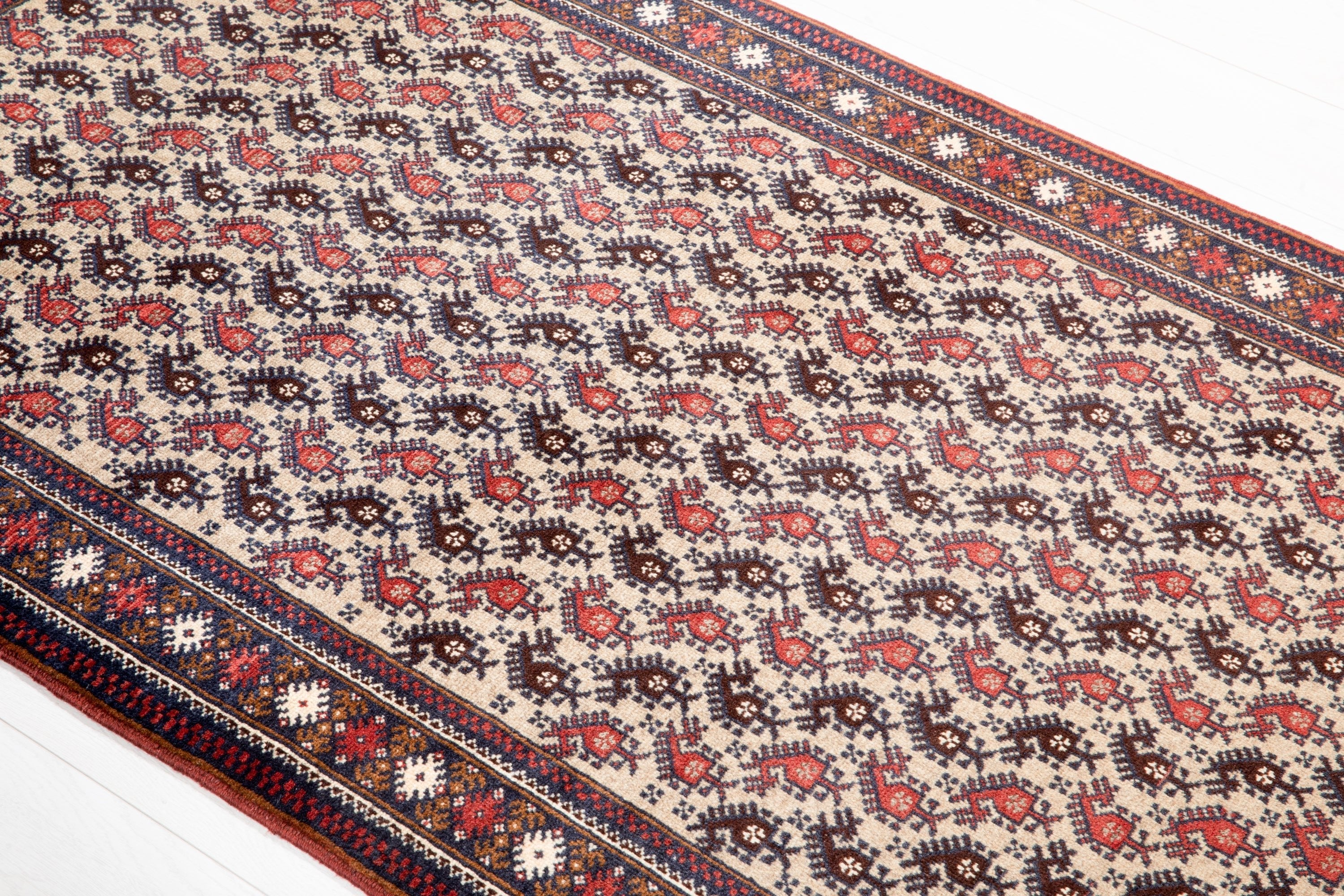 Hand-Knotted Vintage Wool Area Rug – 5' 8" x 3' 1" (172 x 95 cm) - Yasi & Fara