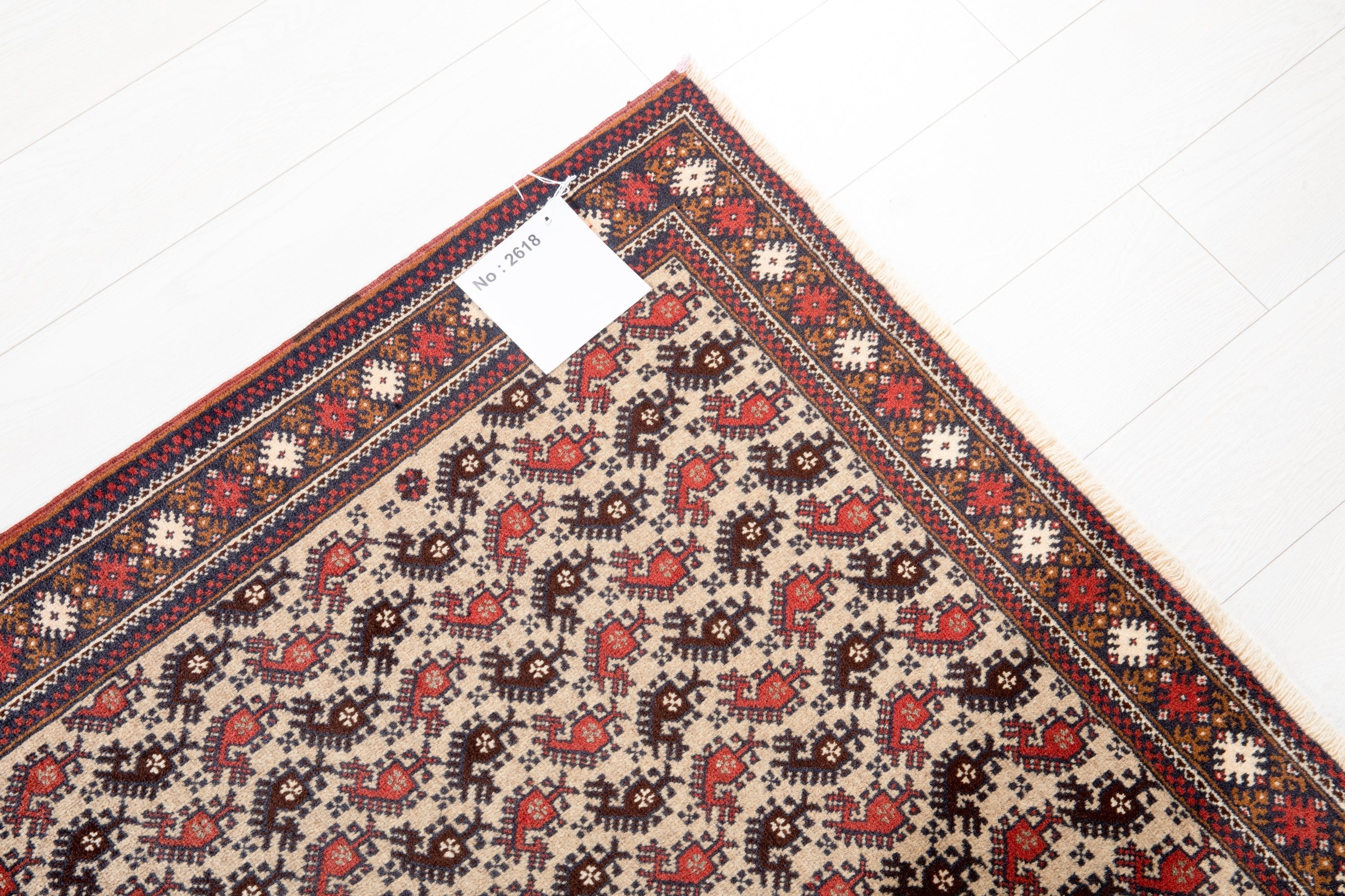 Hand-Knotted Vintage Wool Area Rug – 5' 8" x 3' 1" (172 x 95 cm) - Yasi & Fara