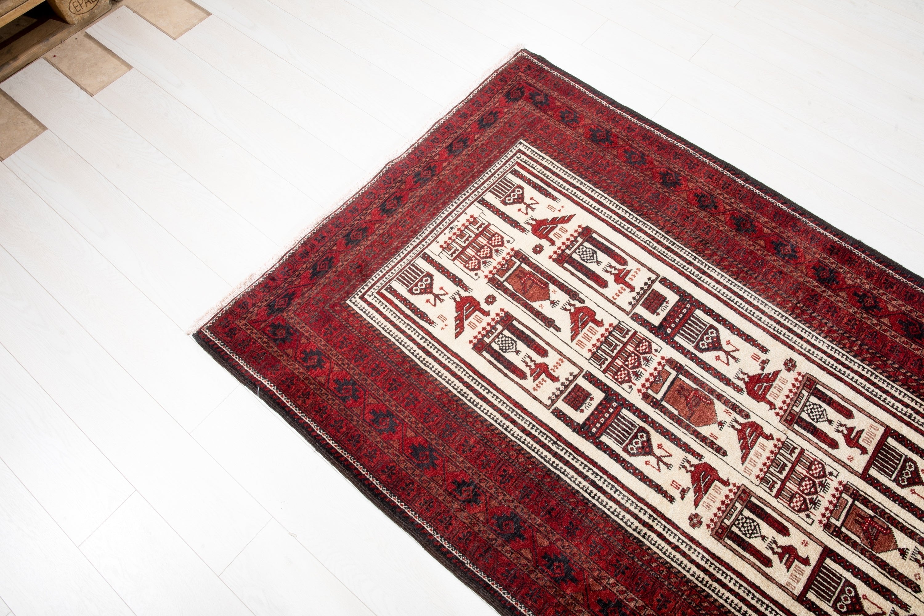 Hand-Knotted Vintage Wool Area Rug – 6' 10" x 3' 11" (209 x 119 cm) - Yasi & Fara