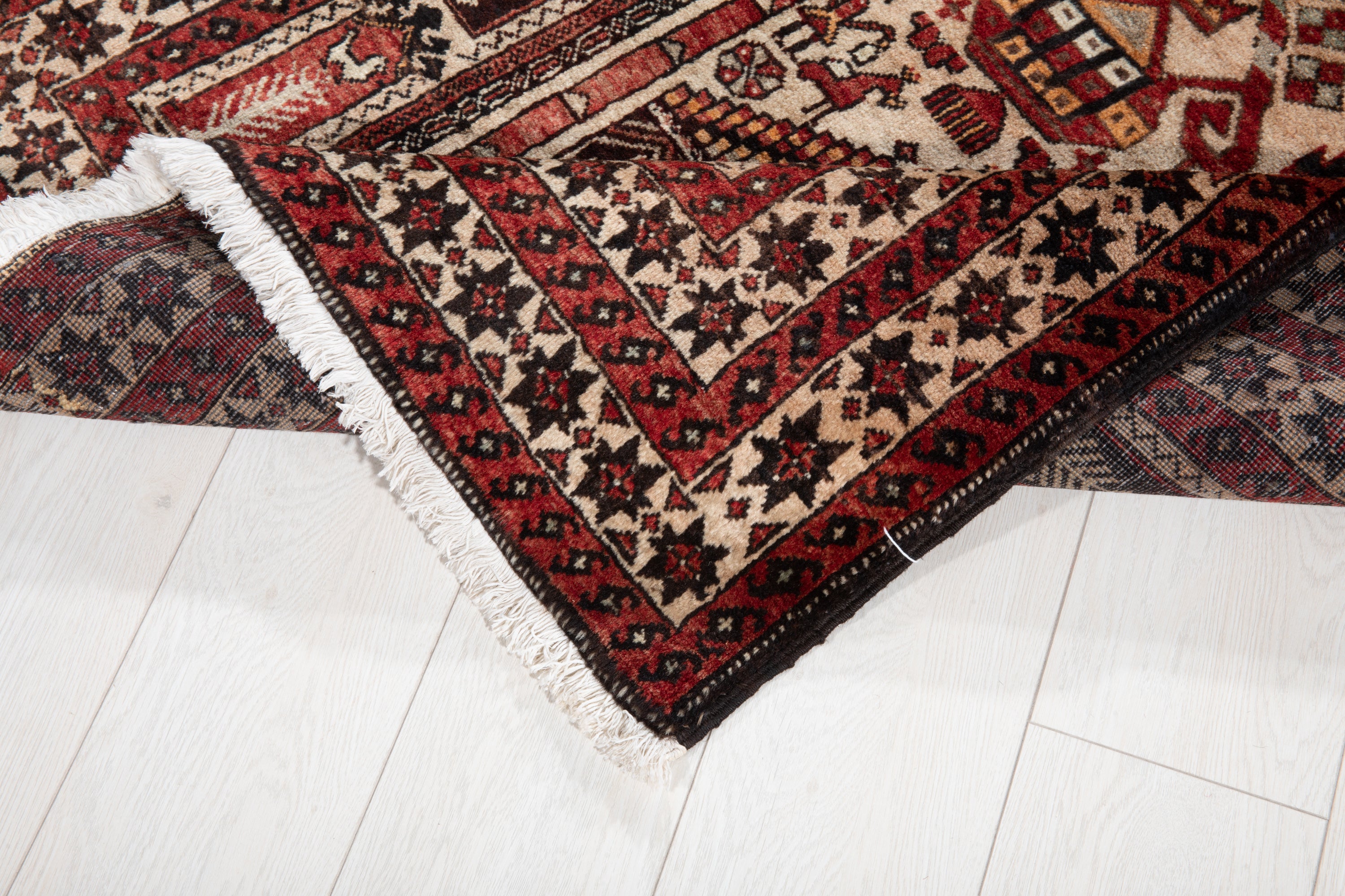 Collectible Fine Vintage Baluch Prayer Rug, Camel Brown, 3x6 – 5' 11" x 3' 2" (179 x 97 cm)