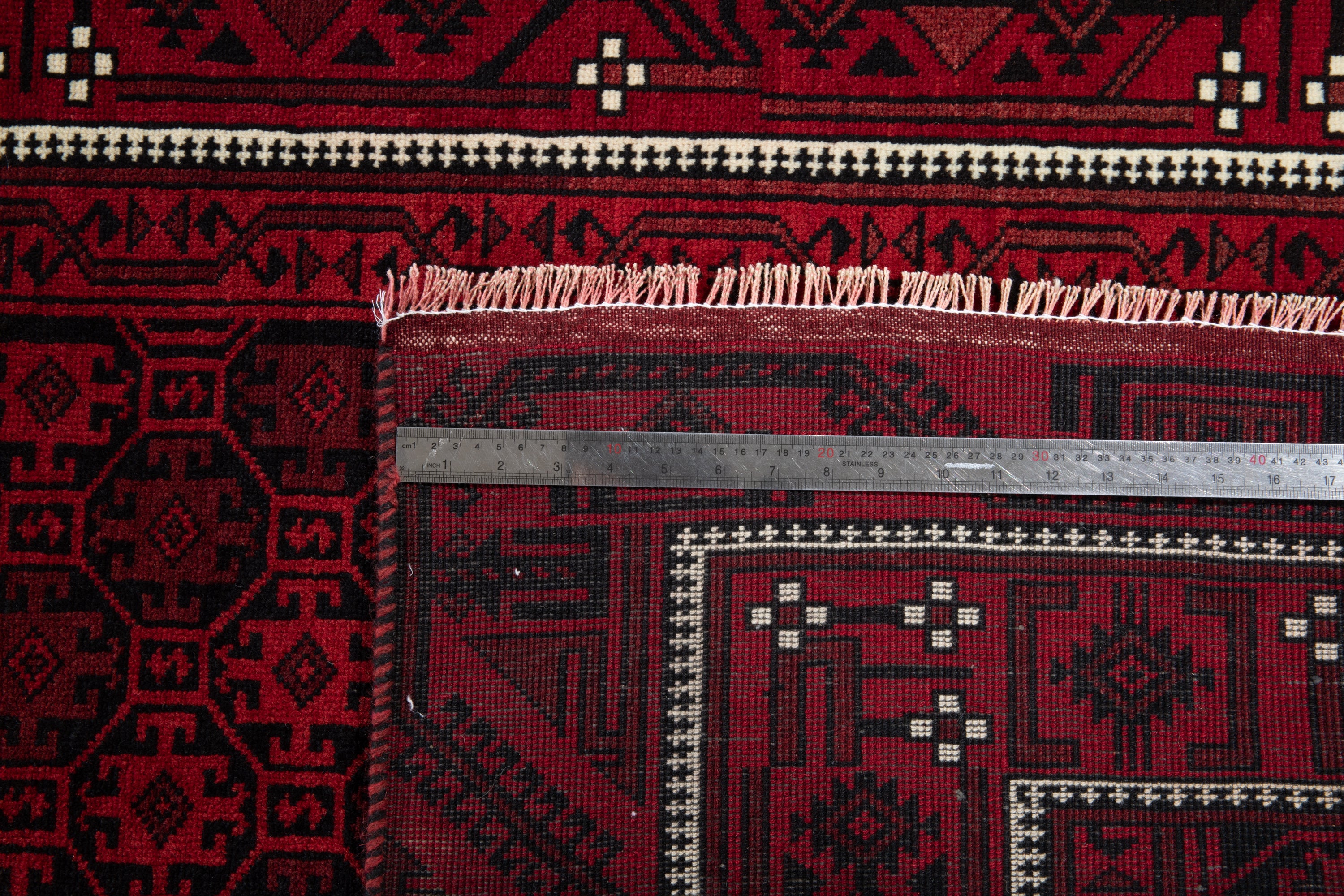 Fine Vintage Baluch Allover Wool Rug, Deep Red, 4x8 – 7' 8" x 3' 11" (235 x 120 cm)