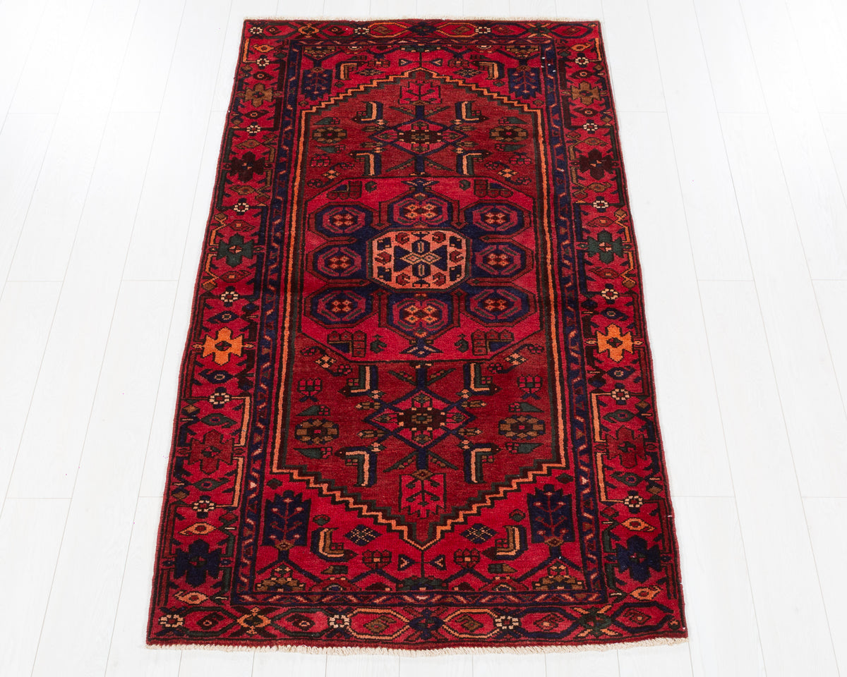 Vintage Zanjan Red Allover Boteh Area Rug, 4x6 – 6' 5" x 3' 8" (195 x 112 cm), SKU 5495