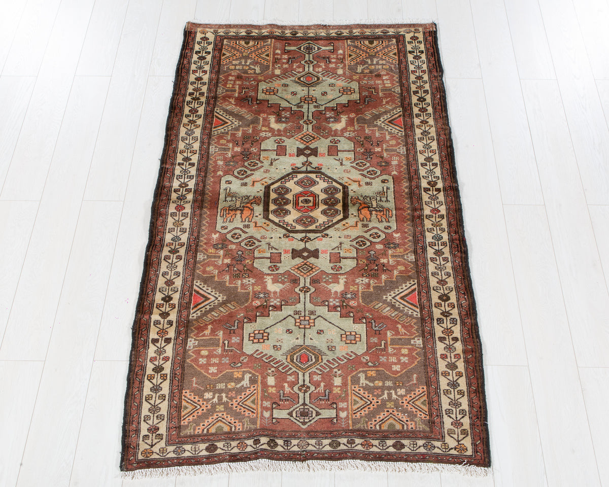 Vintage Tarom wool rug in Rust red, 181 x 106 cm