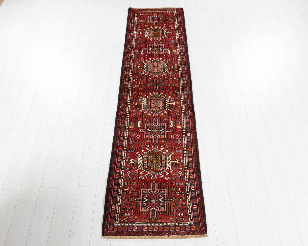Vintage Heriz Gharajeh hand-knotted wool runner rug, SKU 5310