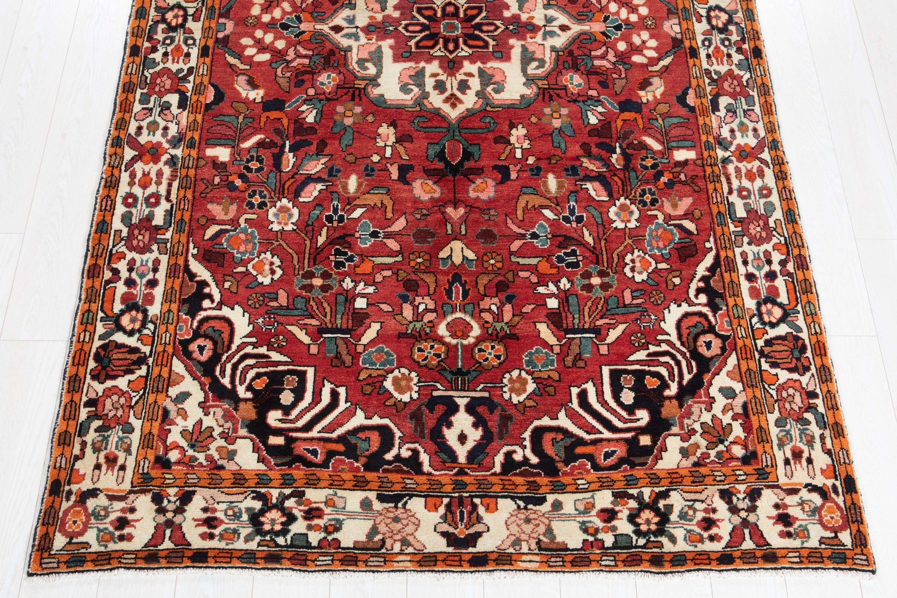 Hand-Knotted Vintage Wool Area Rug – 9' 2" x 5' 3" (280 x 161 cm) - Yasi & Fara