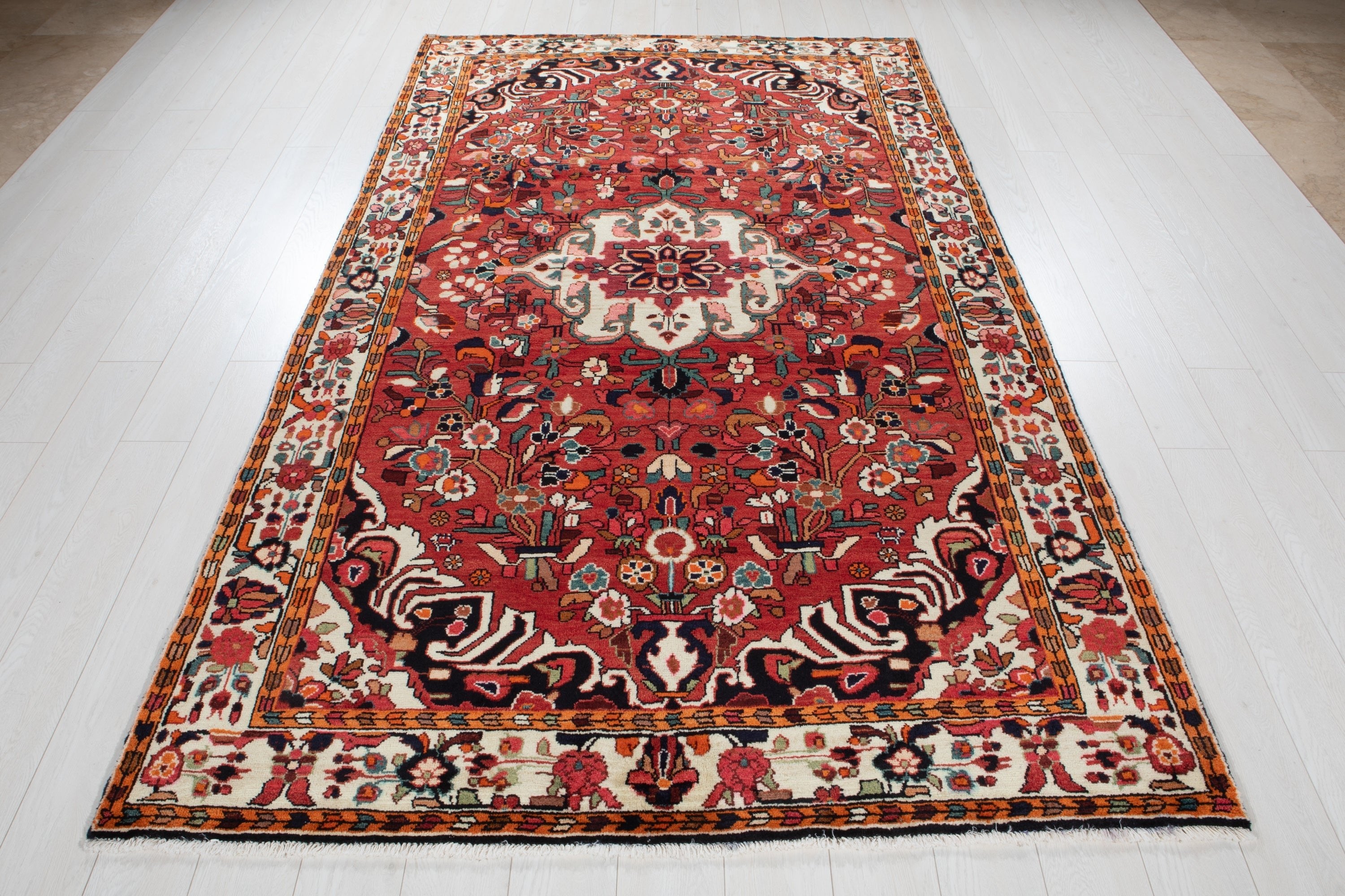 Hand-Knotted Vintage Wool Area Rug – 9' 2" x 5' 3" (280 x 161 cm) - Yasi & Fara