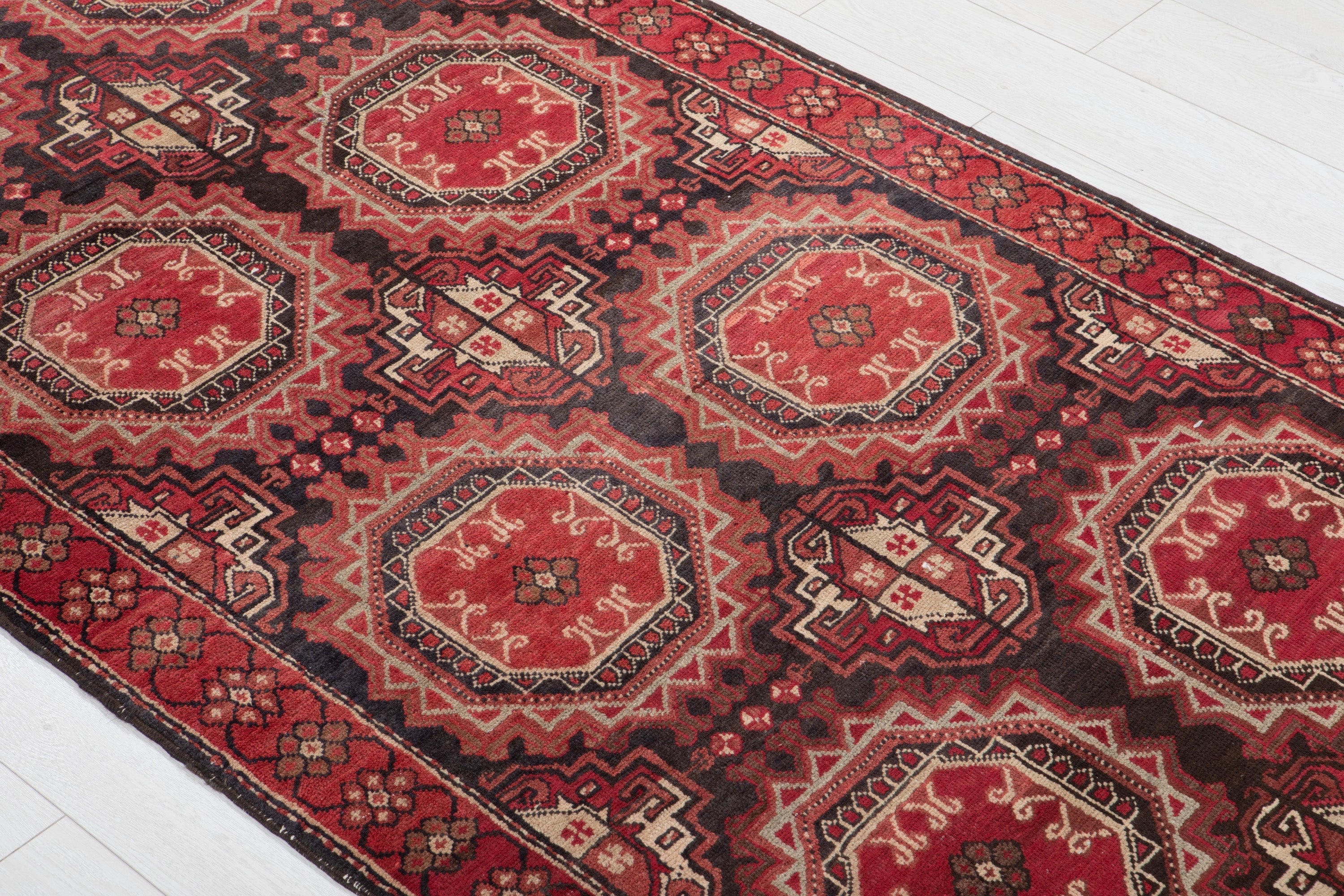 Hand-Knotted Vintage Wool Runner Rug – 10' 3" x 3' 5" (312 x 104 cm) - Yasi & Fara