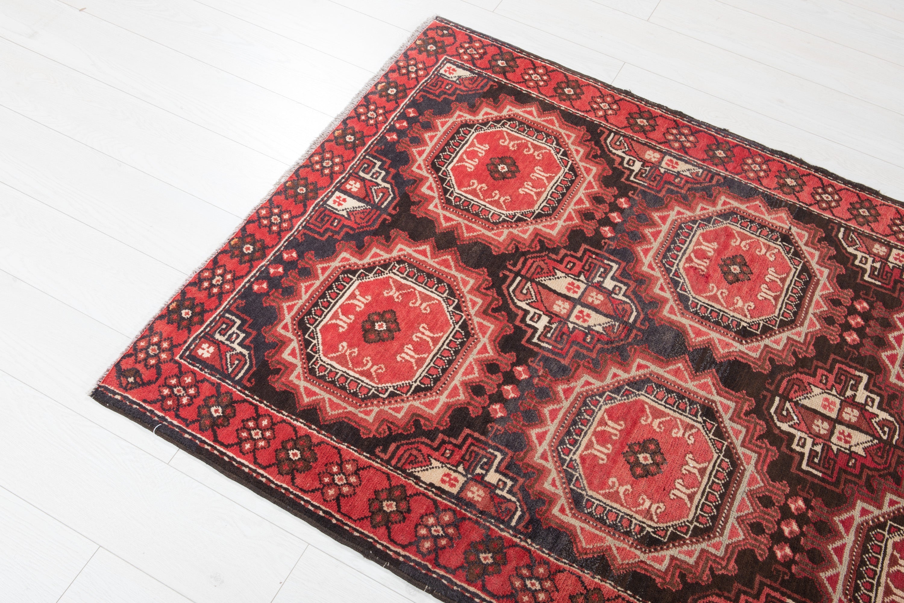 Hand-Knotted Vintage Wool Runner Rug – 10' 3" x 3' 5" (312 x 104 cm) - Yasi & Fara