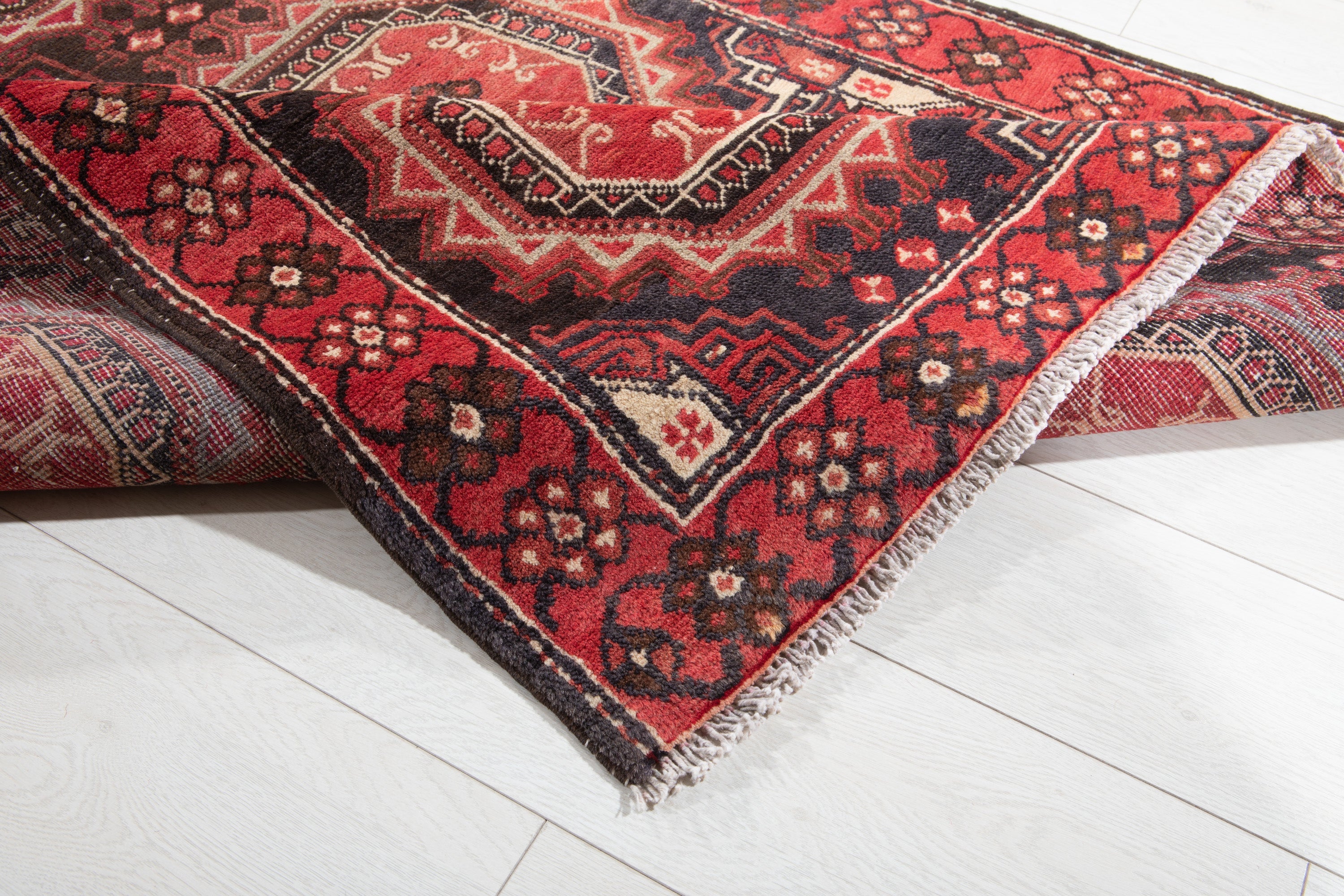 Hand-Knotted Vintage Wool Runner Rug – 10' 3" x 3' 5" (312 x 104 cm) - Yasi & Fara
