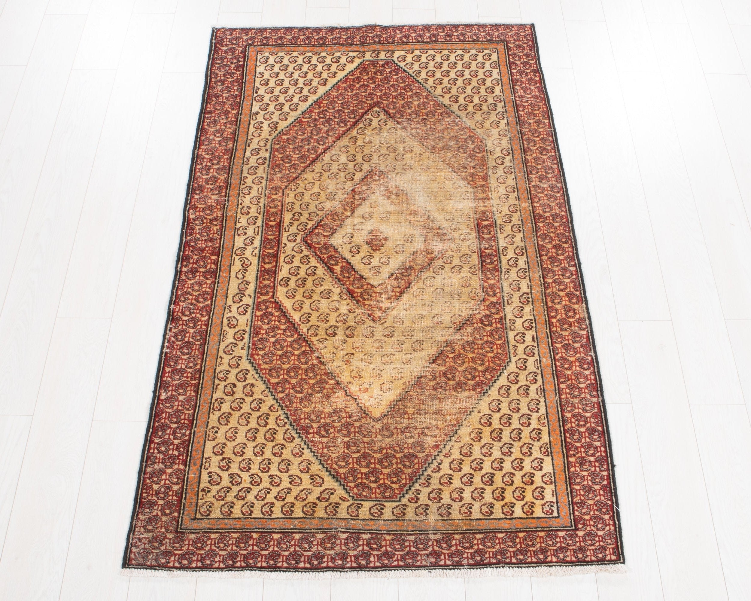 Hand-Knotted Vintage Wool Area Rug – 5' 10" x 3' 6" (178 x 108 cm) - Yasi & Fara