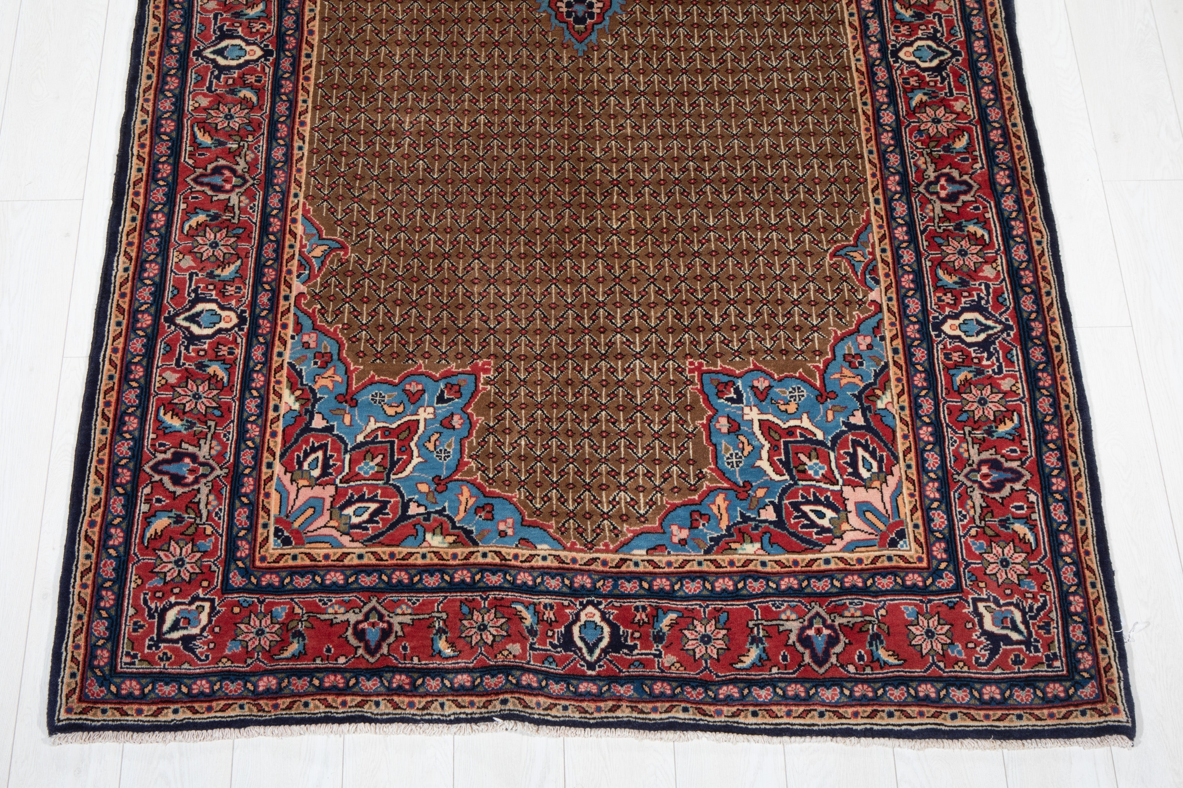 Hand-Knotted Vintage Wool Area Rug – 9'11" x 4'10" (303 x 146 cm) - Yasi & Fara