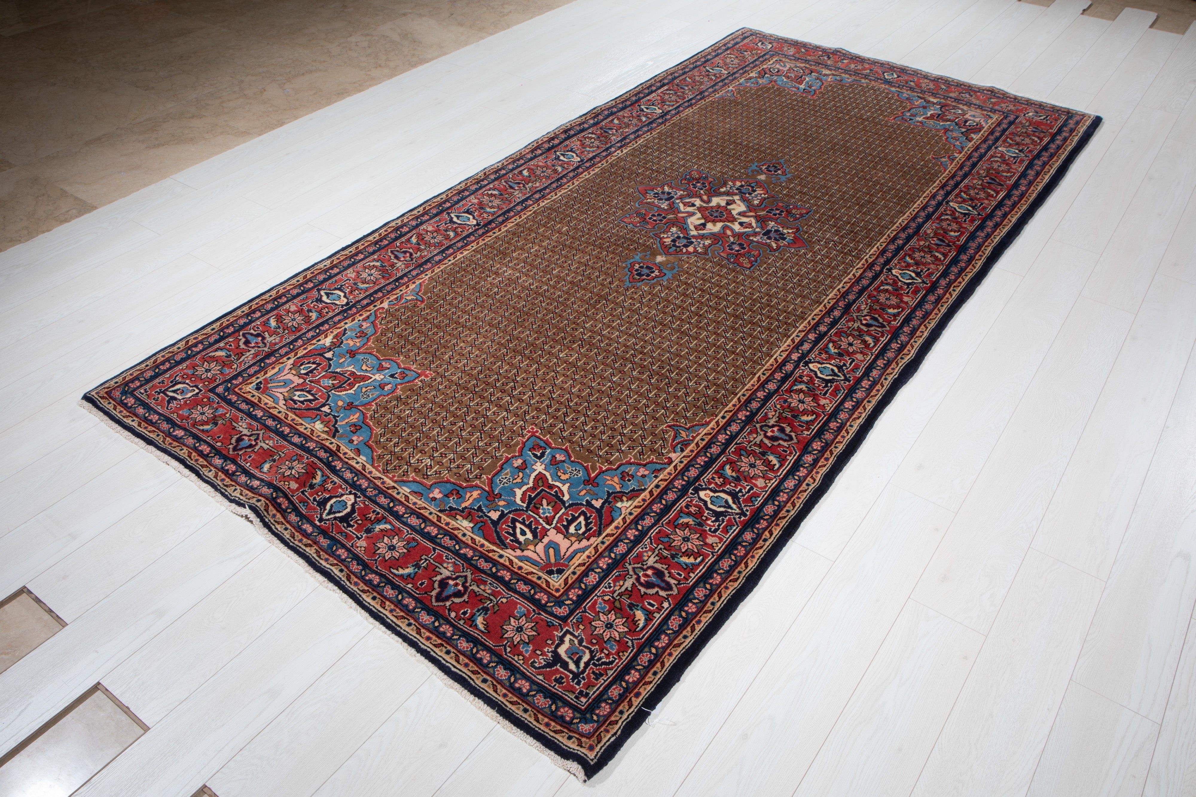 Hand-Knotted Vintage Wool Area Rug – 9'11" x 4'10" (303 x 146 cm) - Yasi & Fara
