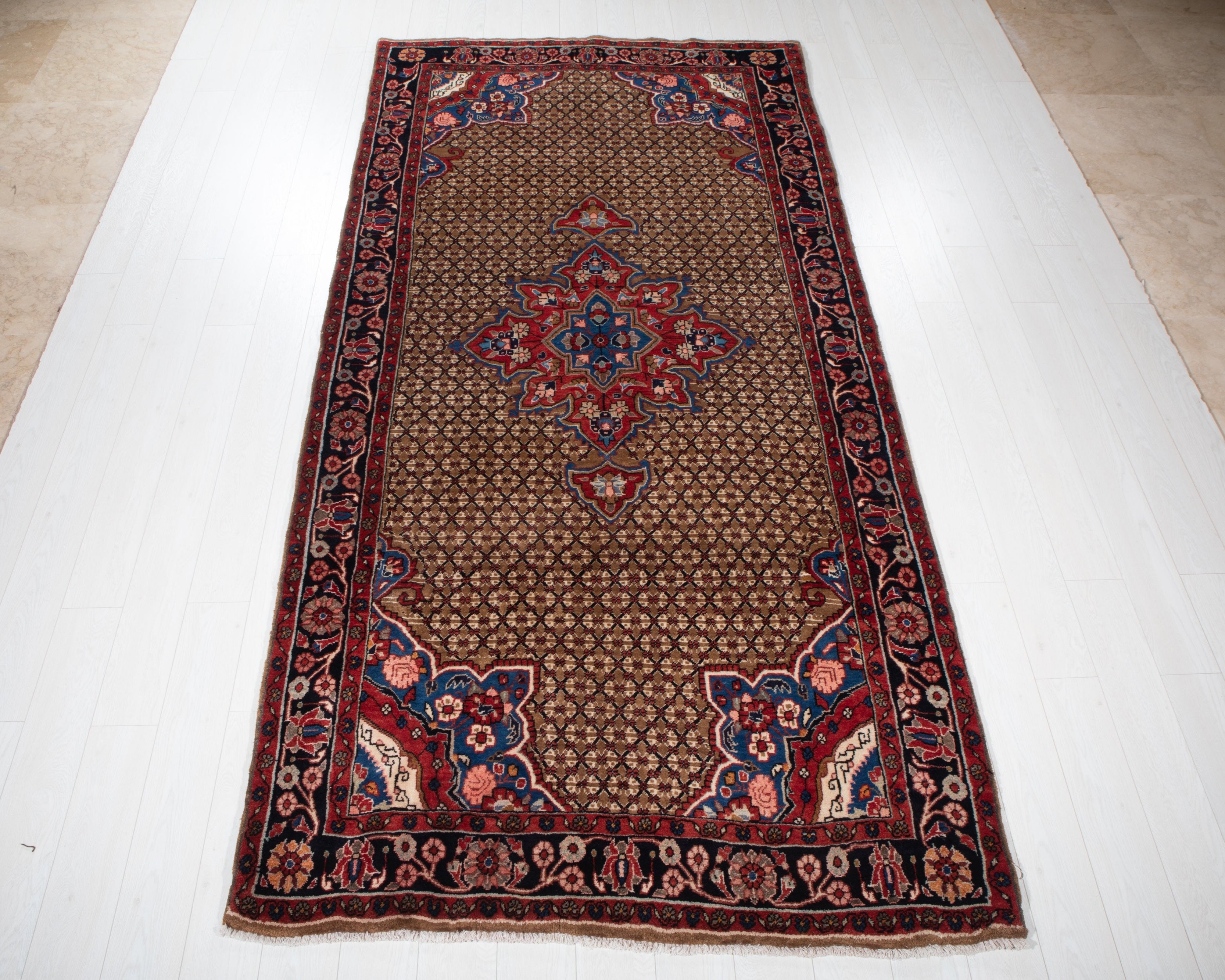 Hand-Knotted Vintage Wool Area Rug – 10' 5" x 5' 1" (317 x 155 cm) - Yasi & Fara