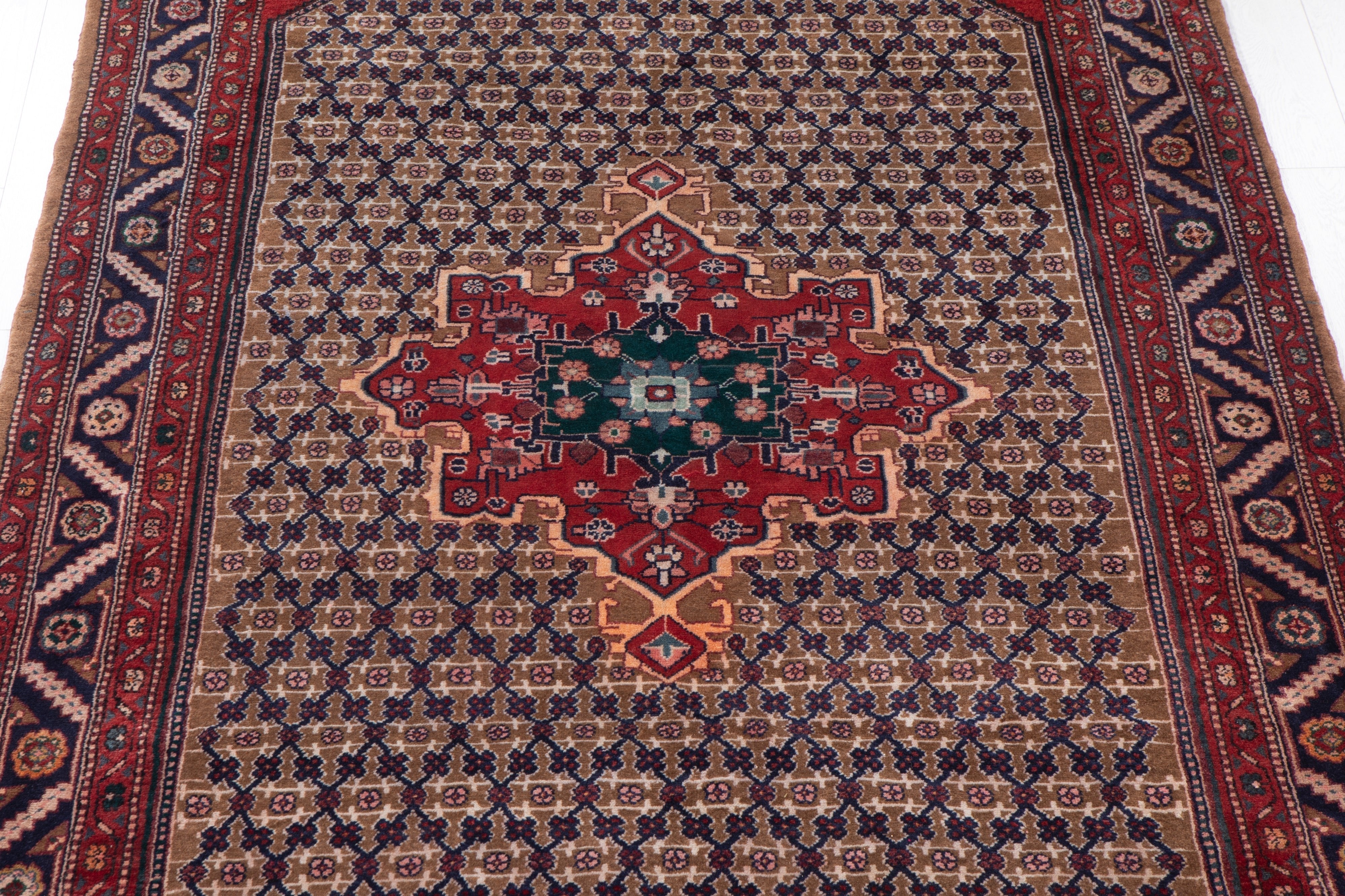 Hand-Knotted Vintage Wool Area Rug – 9' 11" x 5' 2" (301 x 158 cm) - Yasi & Fara