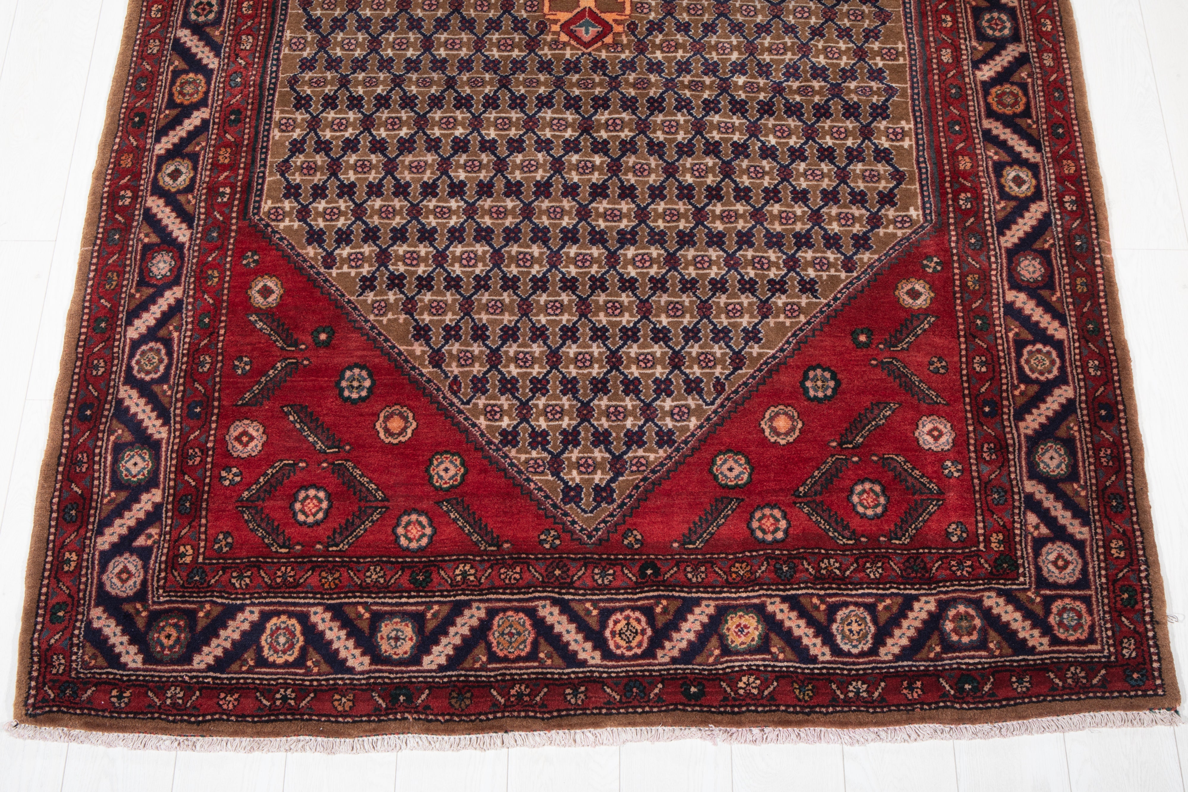 Hand-Knotted Vintage Wool Area Rug – 9' 11" x 5' 2" (301 x 158 cm) - Yasi & Fara