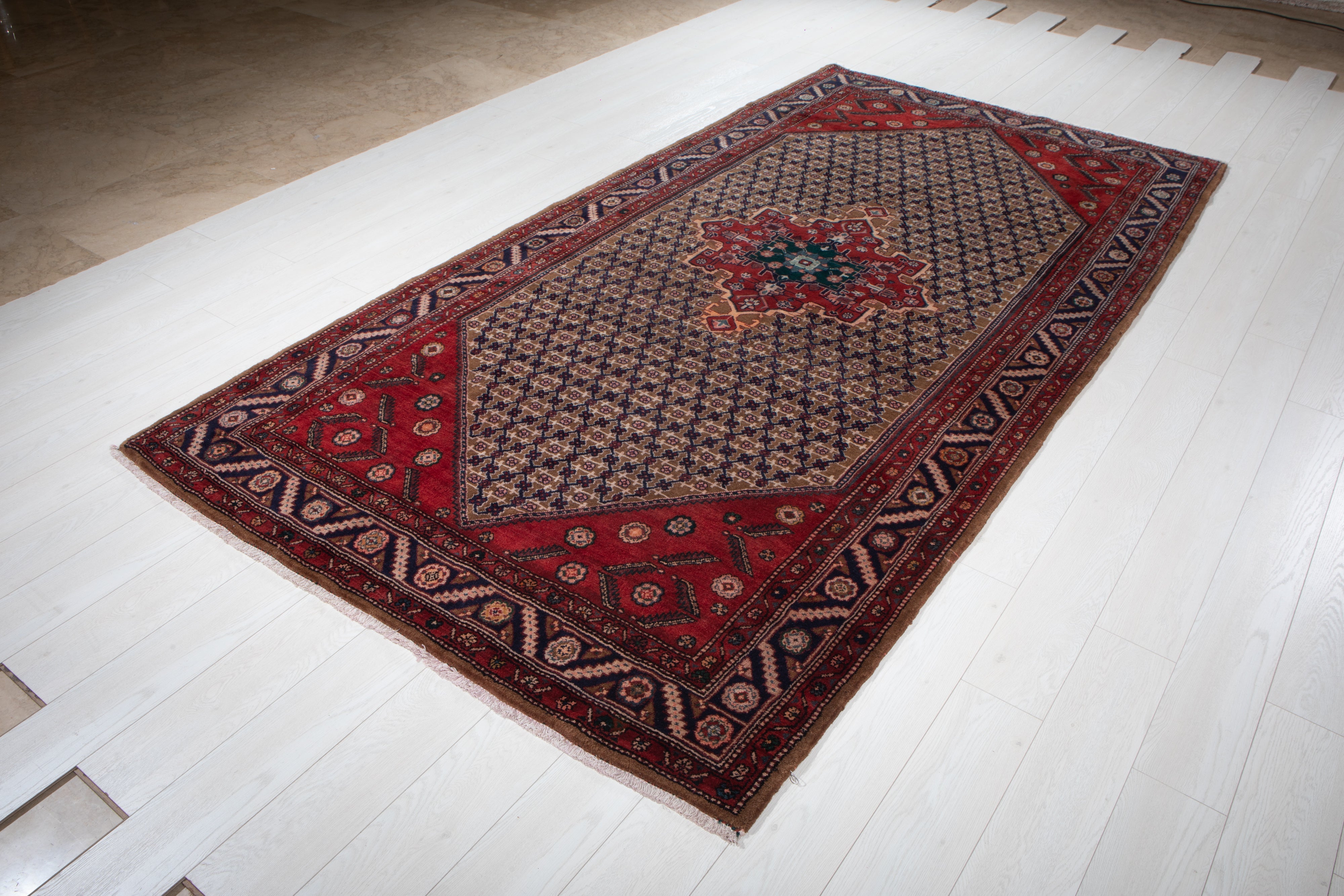 Hand-Knotted Vintage Wool Area Rug – 9' 11" x 5' 2" (301 x 158 cm) - Yasi & Fara