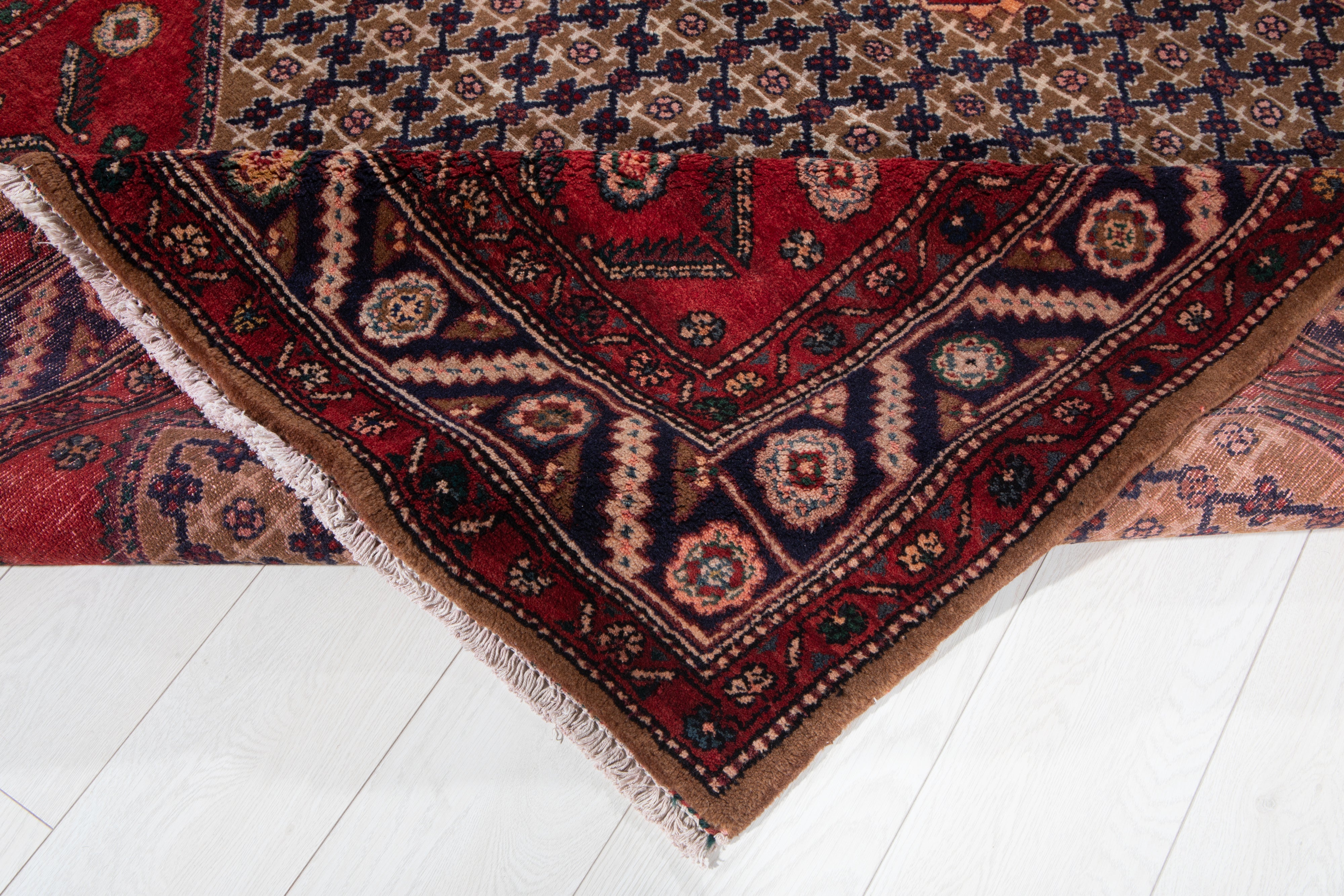 Hand-Knotted Vintage Wool Area Rug – 9' 11" x 5' 2" (301 x 158 cm) - Yasi & Fara