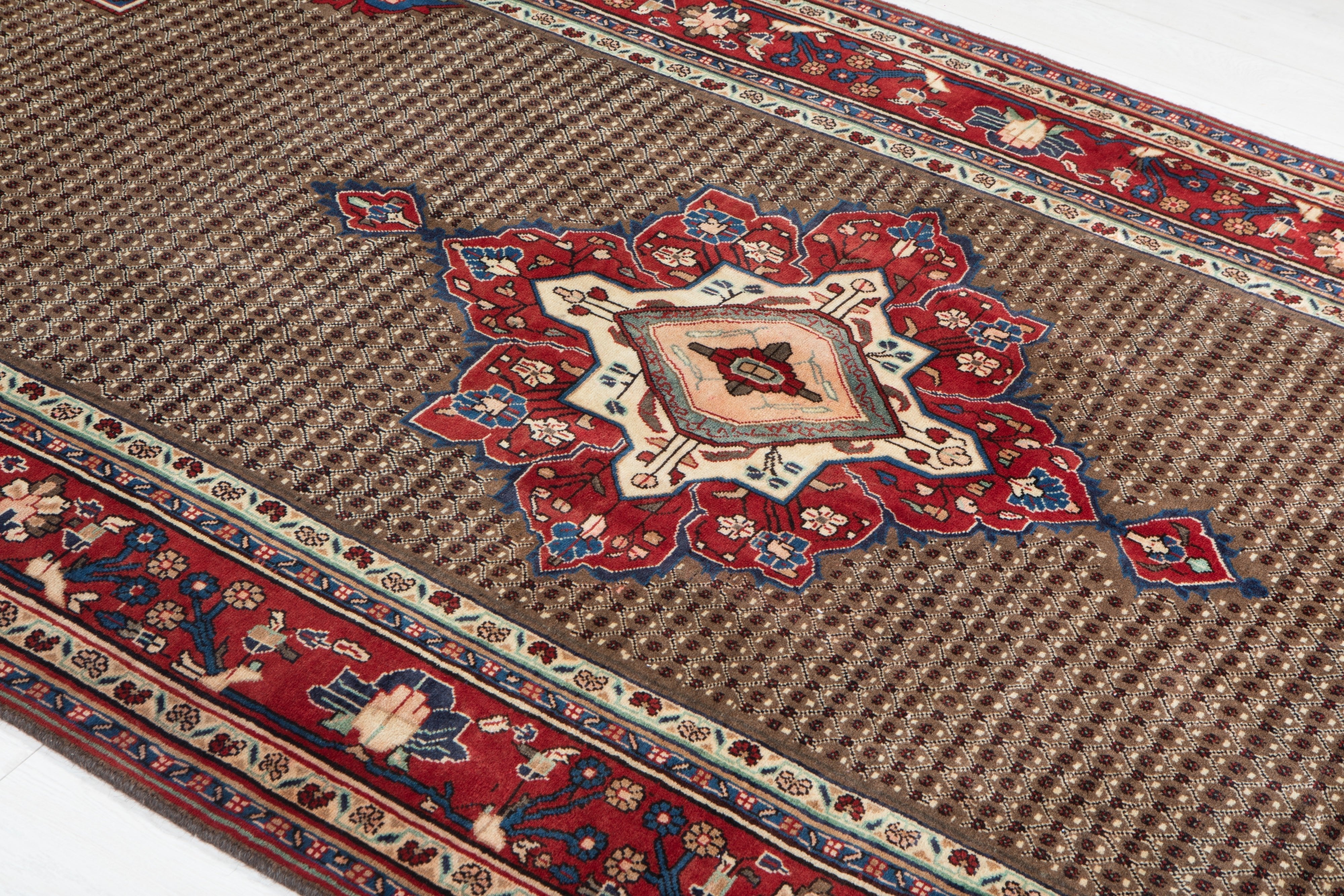 Hand-Knotted Vintage Wool Area Rug – 10' 6" x 5' 1" (320 x 156 cm) - Yasi & Fara