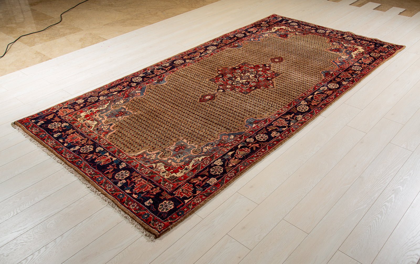 Hand-Knotted Vintage Wool Area Rug – 9' 9" x 4' 10" (297 x 148 cm) - Yasi & Fara