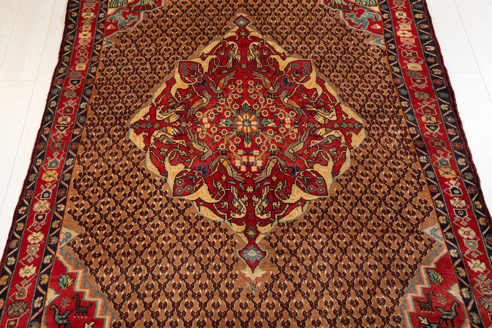 Hand-Knotted Vintage Wool Area Rug – 9' 5" x 5' 1" (287 x 154 cm) - Yasi & Fara